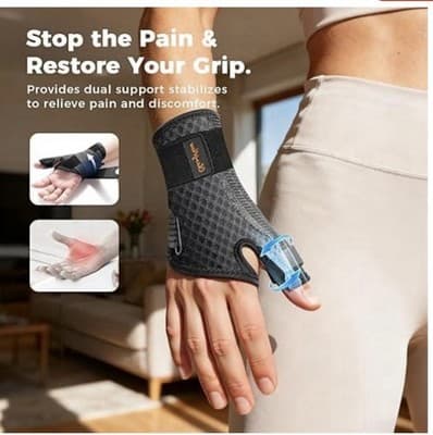 New In Box Ultra Breathable Thumb Brace For Right Or Left Hand - Thumbnail 3