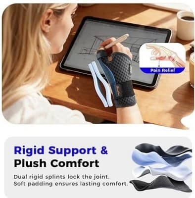 New In Box Ultra Breathable Thumb Brace For Right Or Left Hand - Thumbnail 2