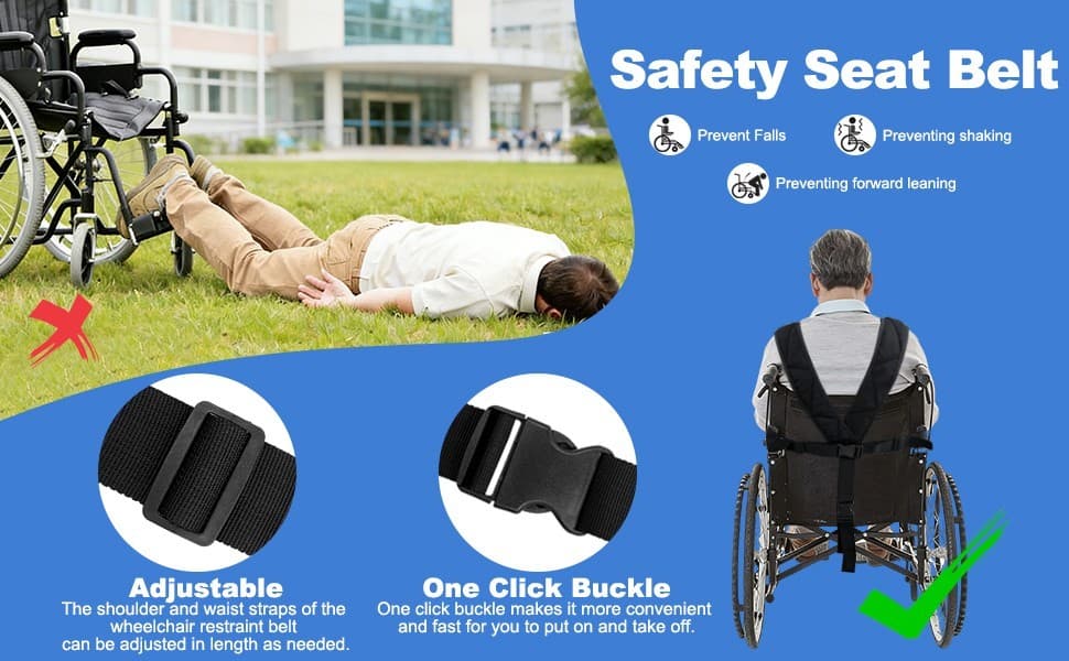 Wheelchair Safety Belt, Anti-Slip Wheelchair Seatbelt, Wheelchair Harness - Thumbnail 11