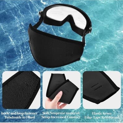 New Neoprene Mask Cover Water Sports 3 Pack Black - Thumbnail 4