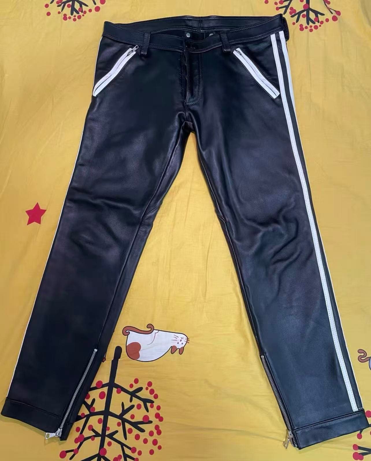 Mister B Leather Police-Style Leather Pants - Image 1