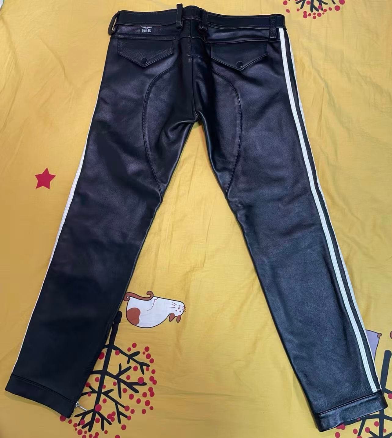 Mister B Leather Police-Style Leather Pants - Thumbnail 2