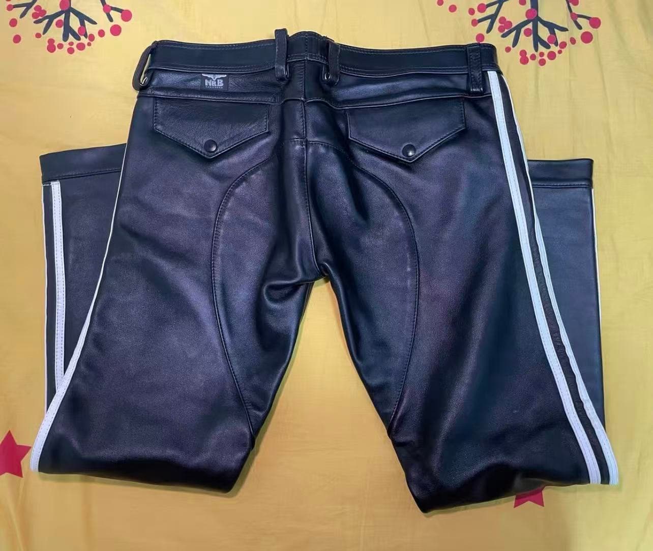 Mister B Leather Police-Style Leather Pants - Thumbnail 5