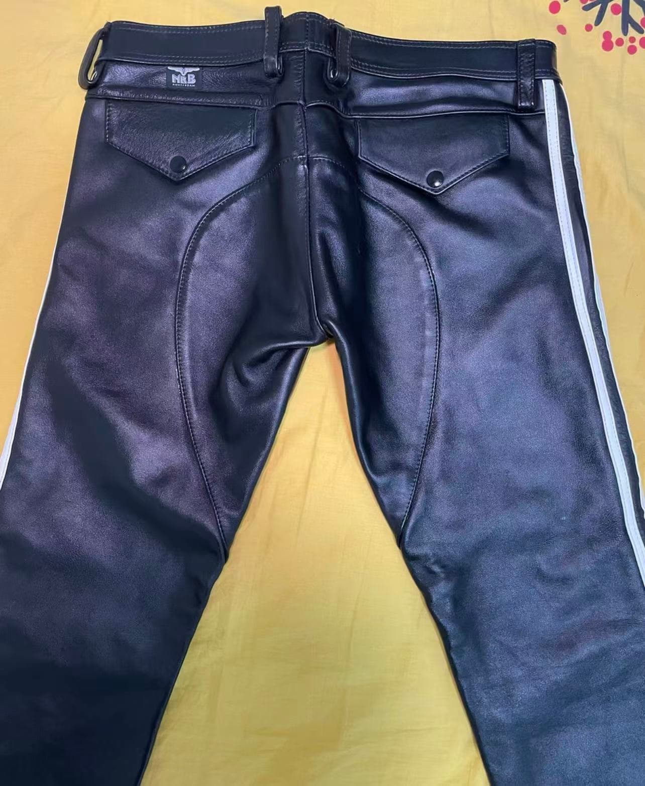 Mister B Leather Police-Style Leather Pants - Thumbnail 3