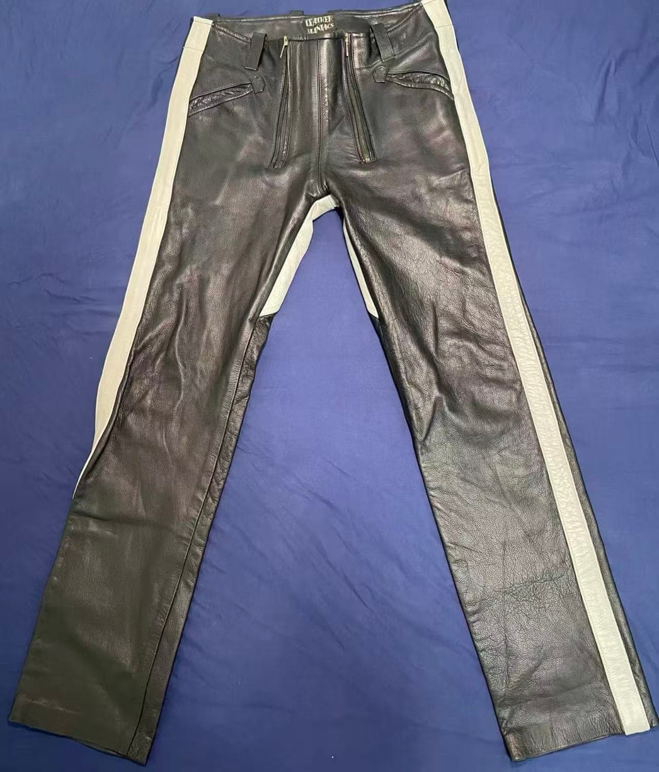 Men’s Cowhide Leather Pants – Leather Maniacs Classic Double-Zip Style** - Thumbnail 6