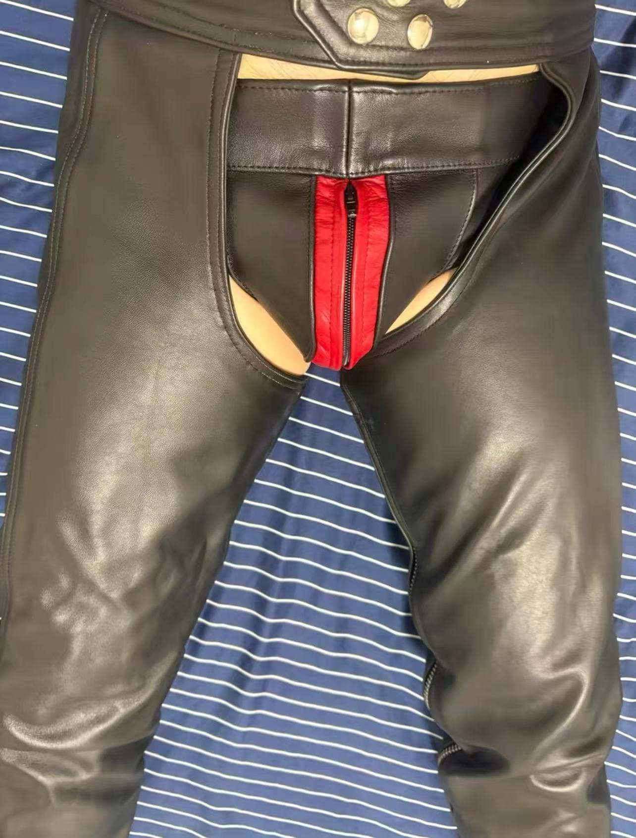 Rubio Leather Pants – Classic Open-Crotch Design - Thumbnail 3