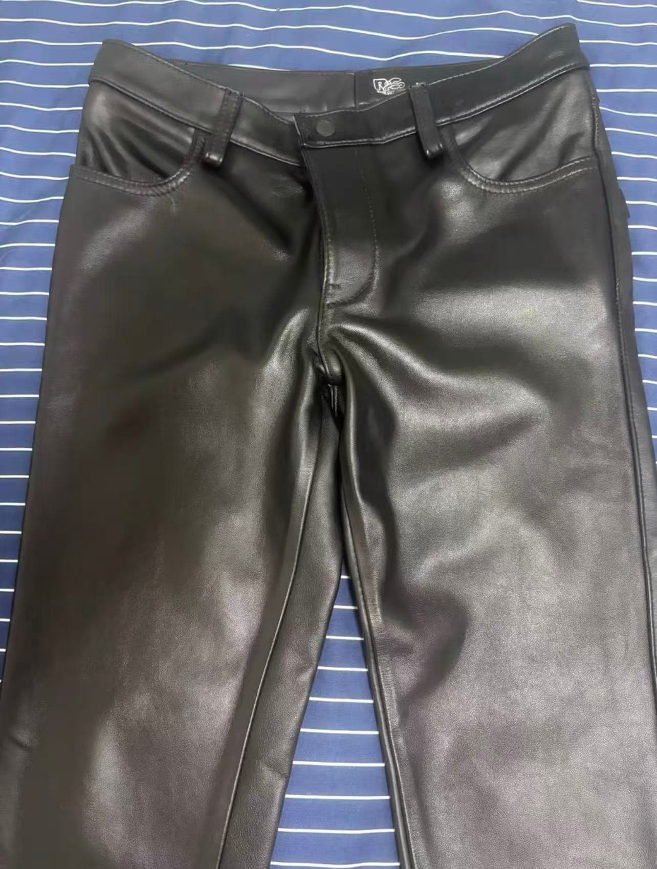 R&Co Premium Leather Jeans – Hipster Style Slim Leg - Thumbnail 4