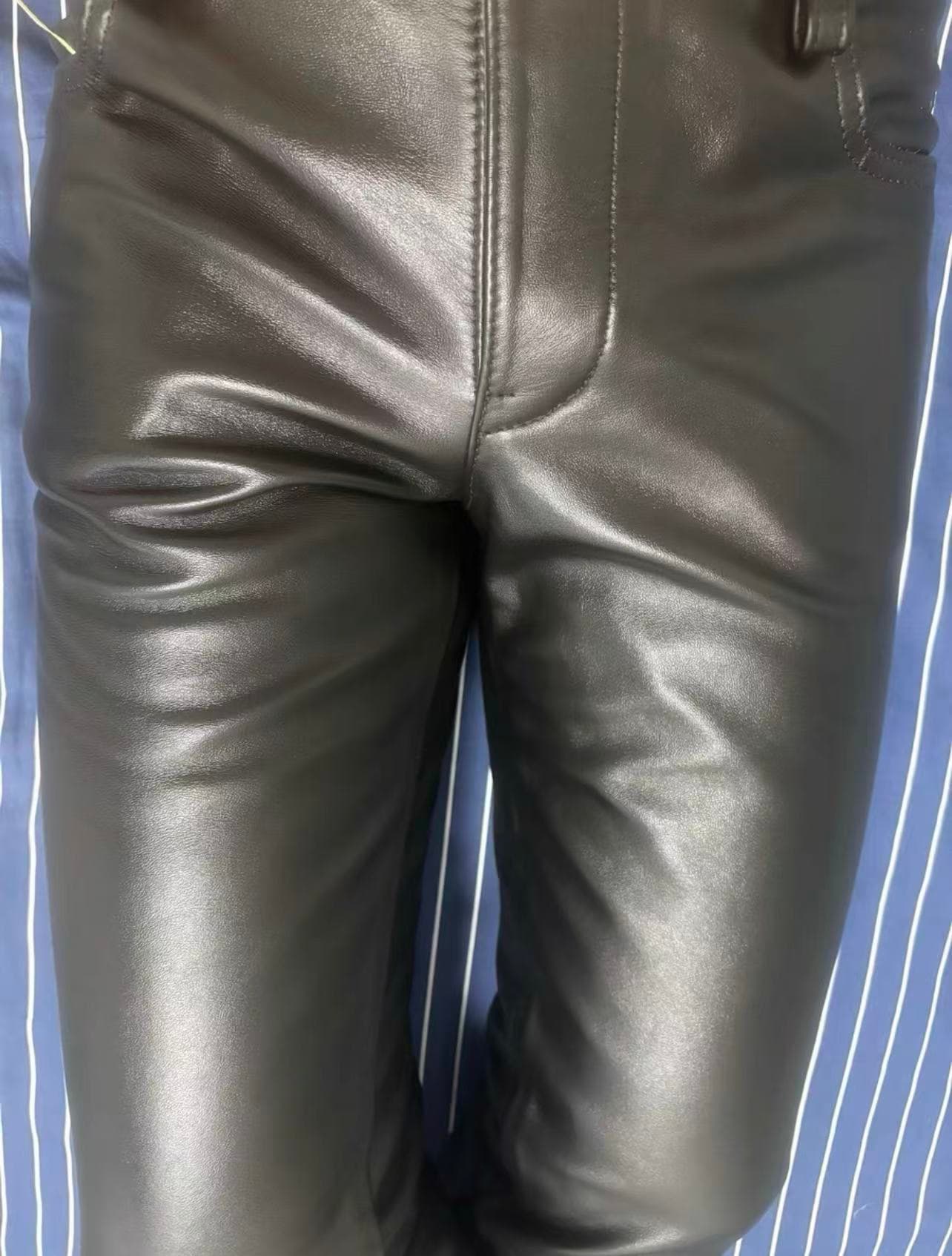 R&Co Premium Leather Jeans – Hipster Style Slim Leg - Thumbnail 5