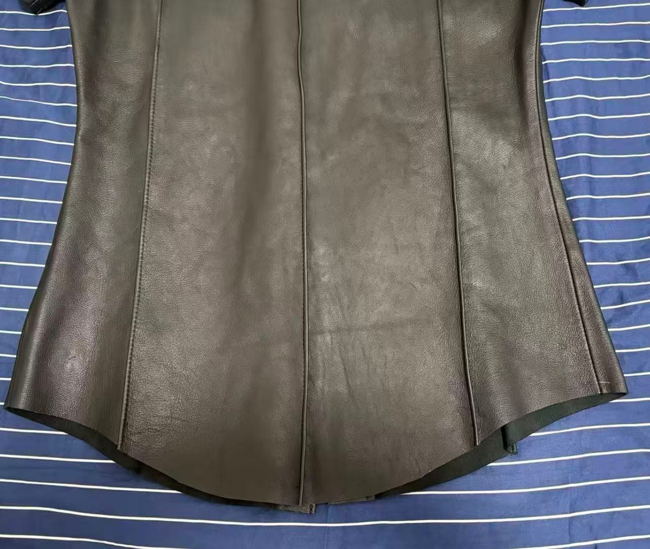 NYC Cowhide Leather Shirt – Short Sleeve - Thumbnail 4