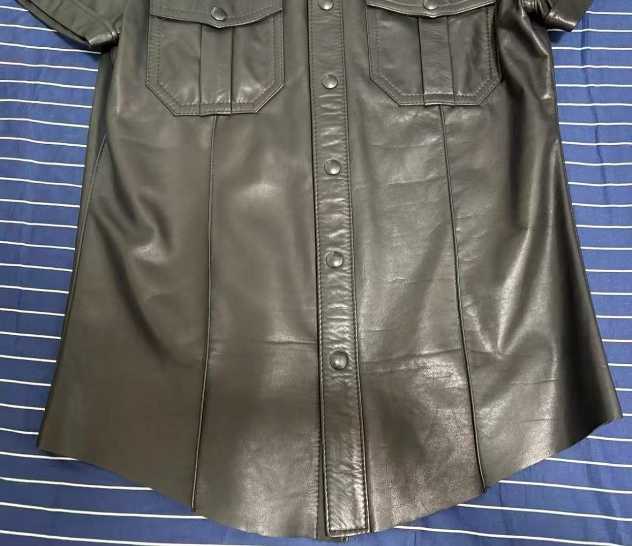 Brand 665 – Men’s Cowhide Leather Shirt (New) – Short Sleeve - Thumbnail 8