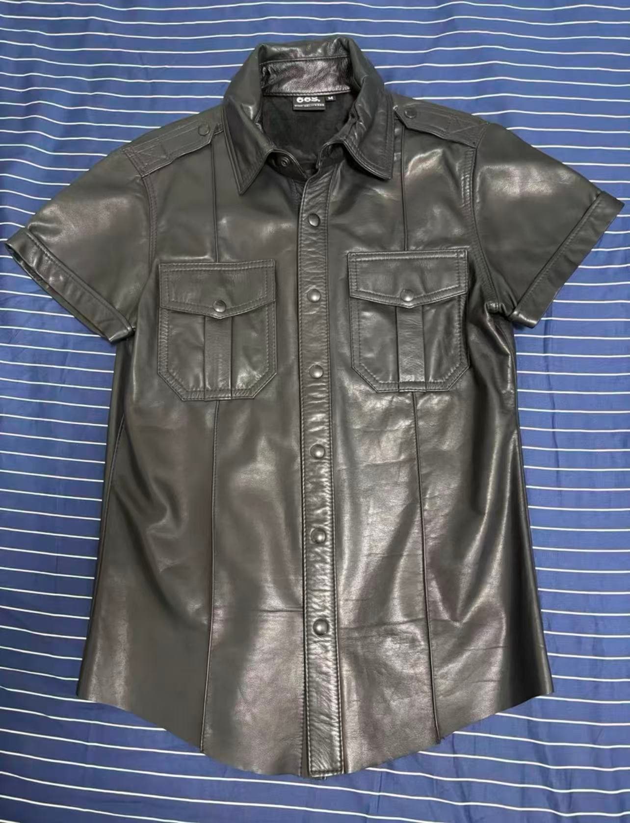 Brand 665 – Men’s Cowhide Leather Shirt (New) – Short Sleeve - Thumbnail 7