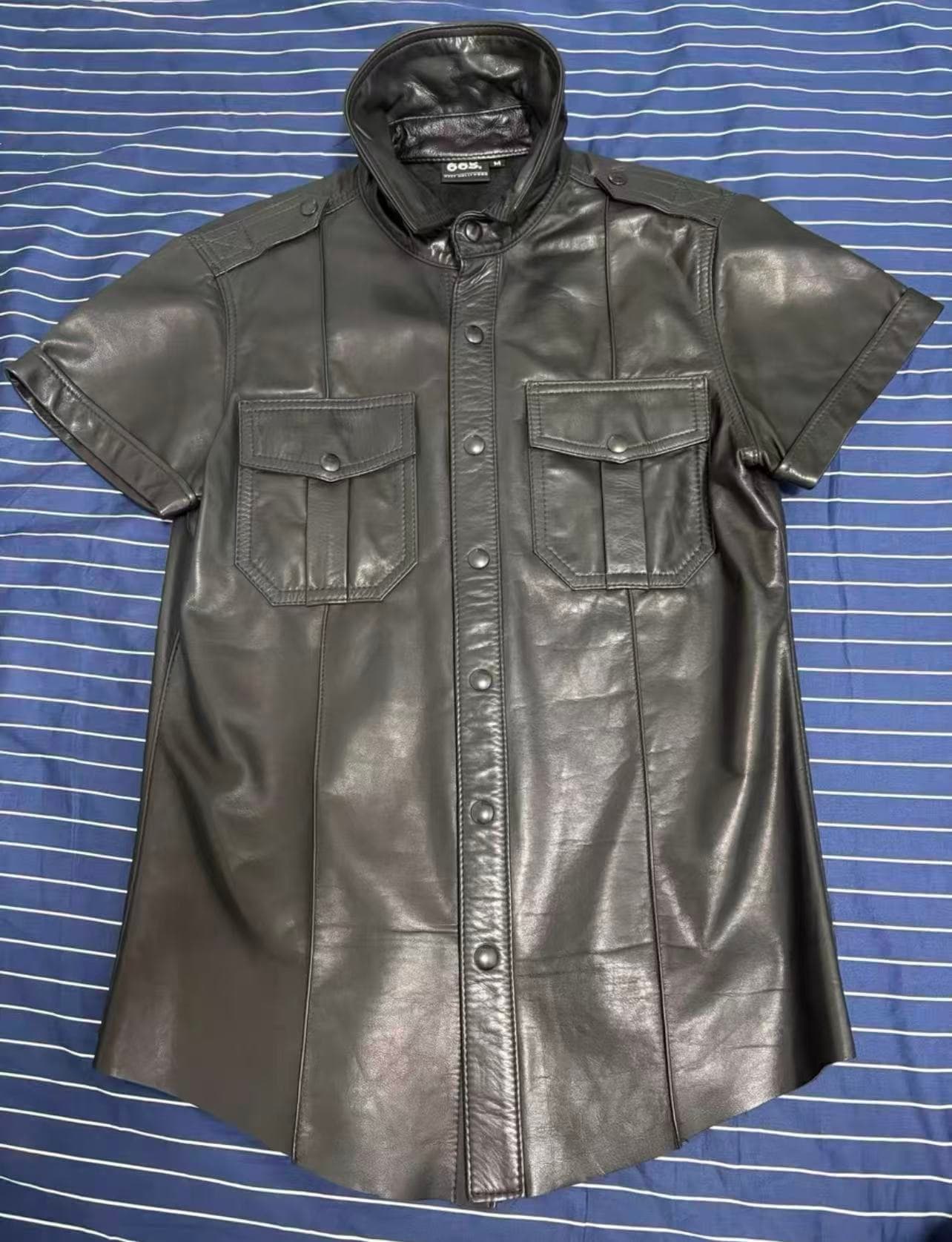 Brand 665 – Men’s Cowhide Leather Shirt (New) – Short Sleeve - Image 1