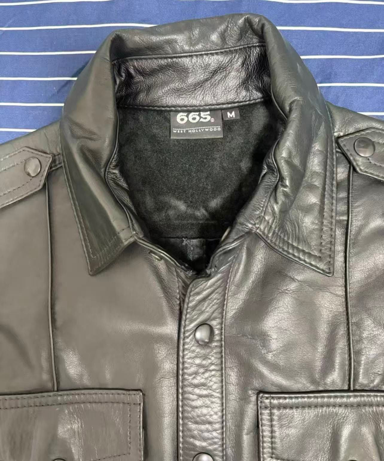 Brand 665 – Men’s Cowhide Leather Shirt (New) – Short Sleeve - Thumbnail 9