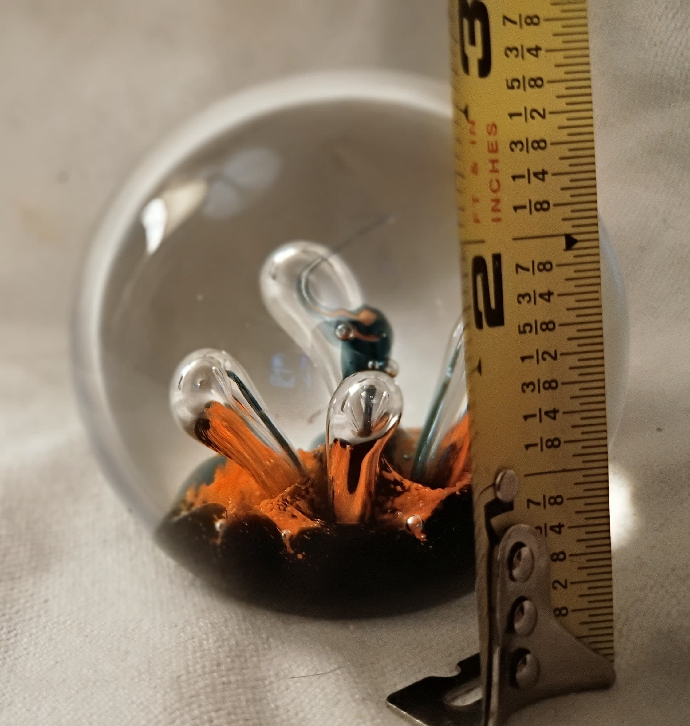 Vintage Caithness Glass "Moonflower" Paperweight - Handmade in Scotland - Cobalt Blue & White - Thumbnail 8