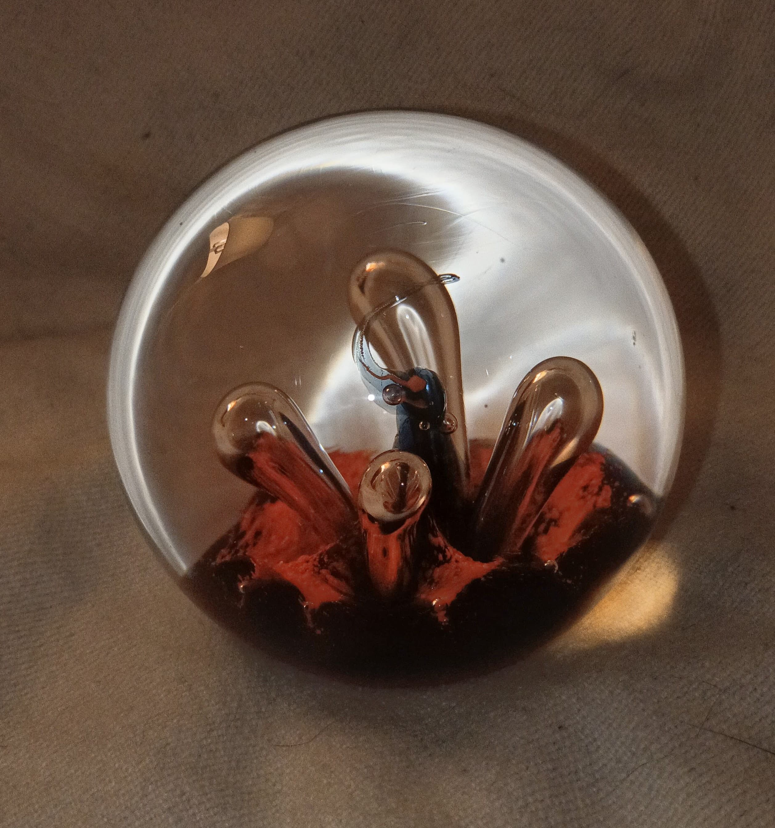 Vintage Caithness Glass "Moonflower" Paperweight - Handmade in Scotland - Cobalt Blue & White - Image 1