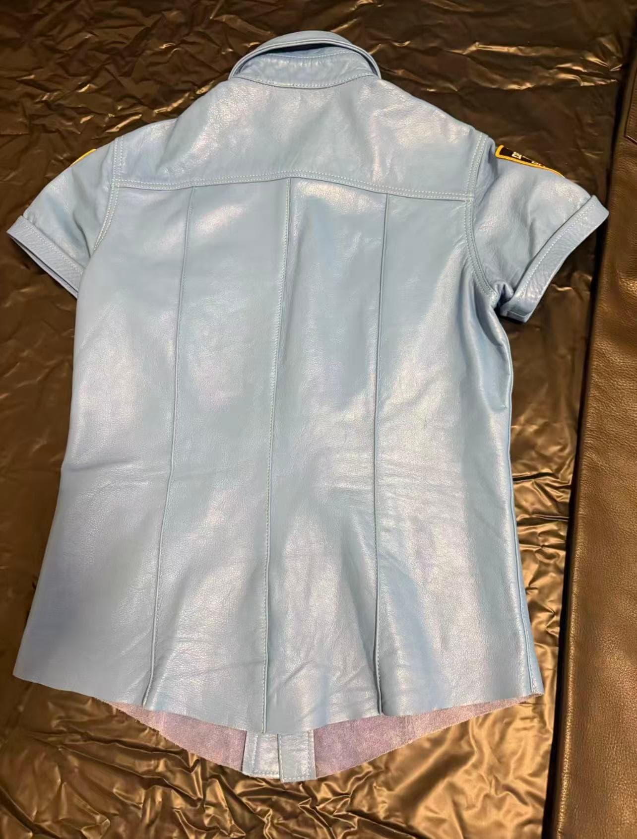 665 Blue Cowhide Leather Shirt + 665 Cowhide Leather Pants + LeatherMaster Cowhide Leather Pants + ROB Cowhide Leather Vest Set - Thumbnail 3