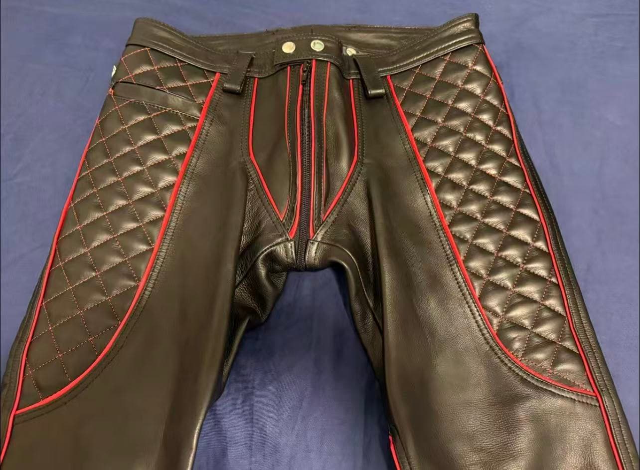 Boxer Berlin Diamond-Quilted Cowhide Leather Pants - Thumbnail 2