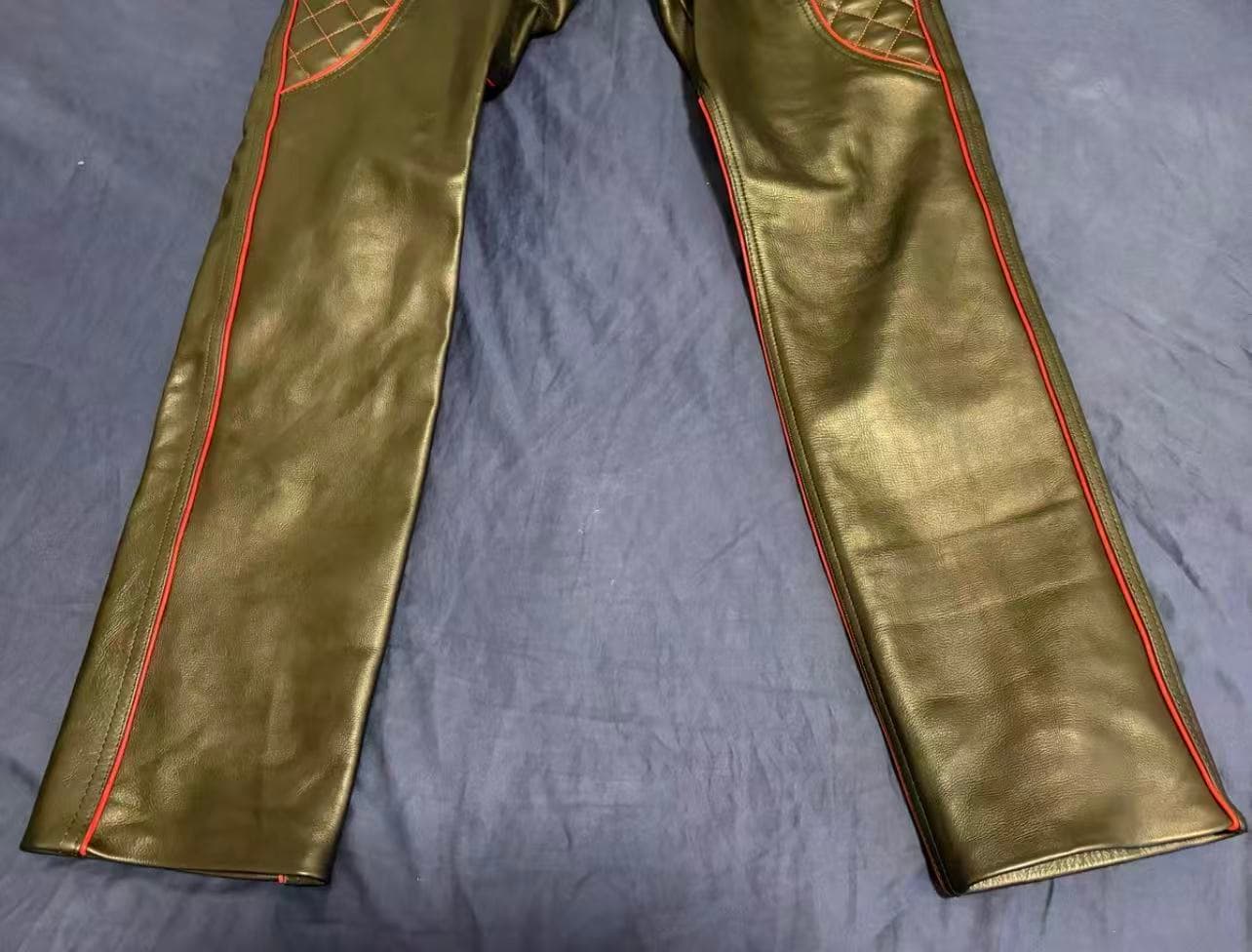 Boxer Berlin Diamond-Quilted Cowhide Leather Pants - Thumbnail 3