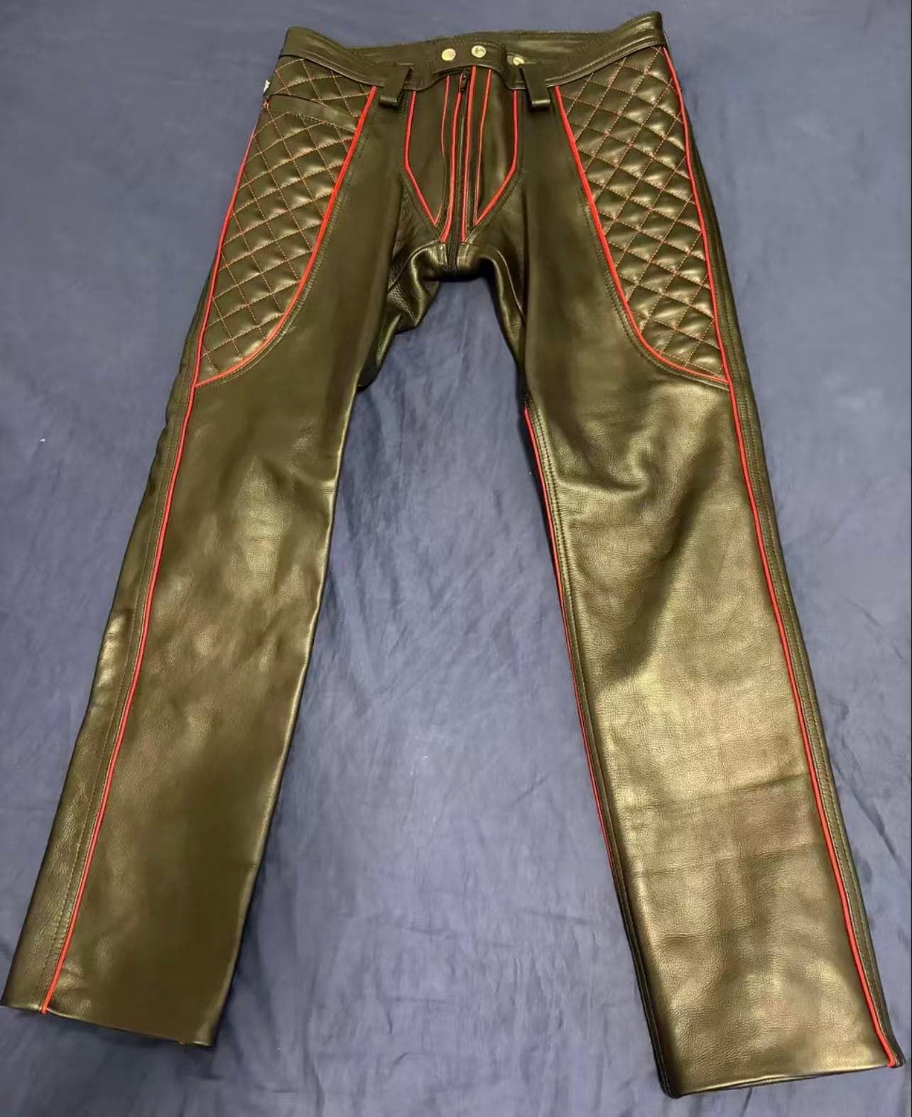 Boxer Berlin Diamond-Quilted Cowhide Leather Pants - Image 1