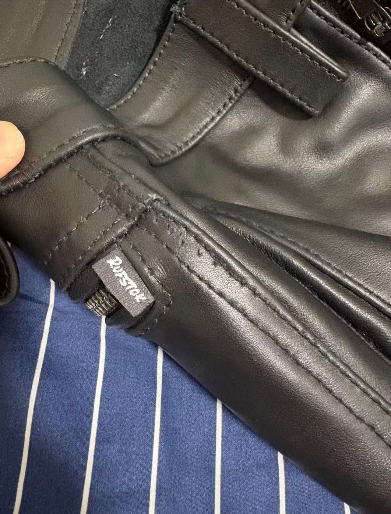 Regulation Leather Pants – Classic Diamond Quilted Double-Zip Style - Thumbnail 2