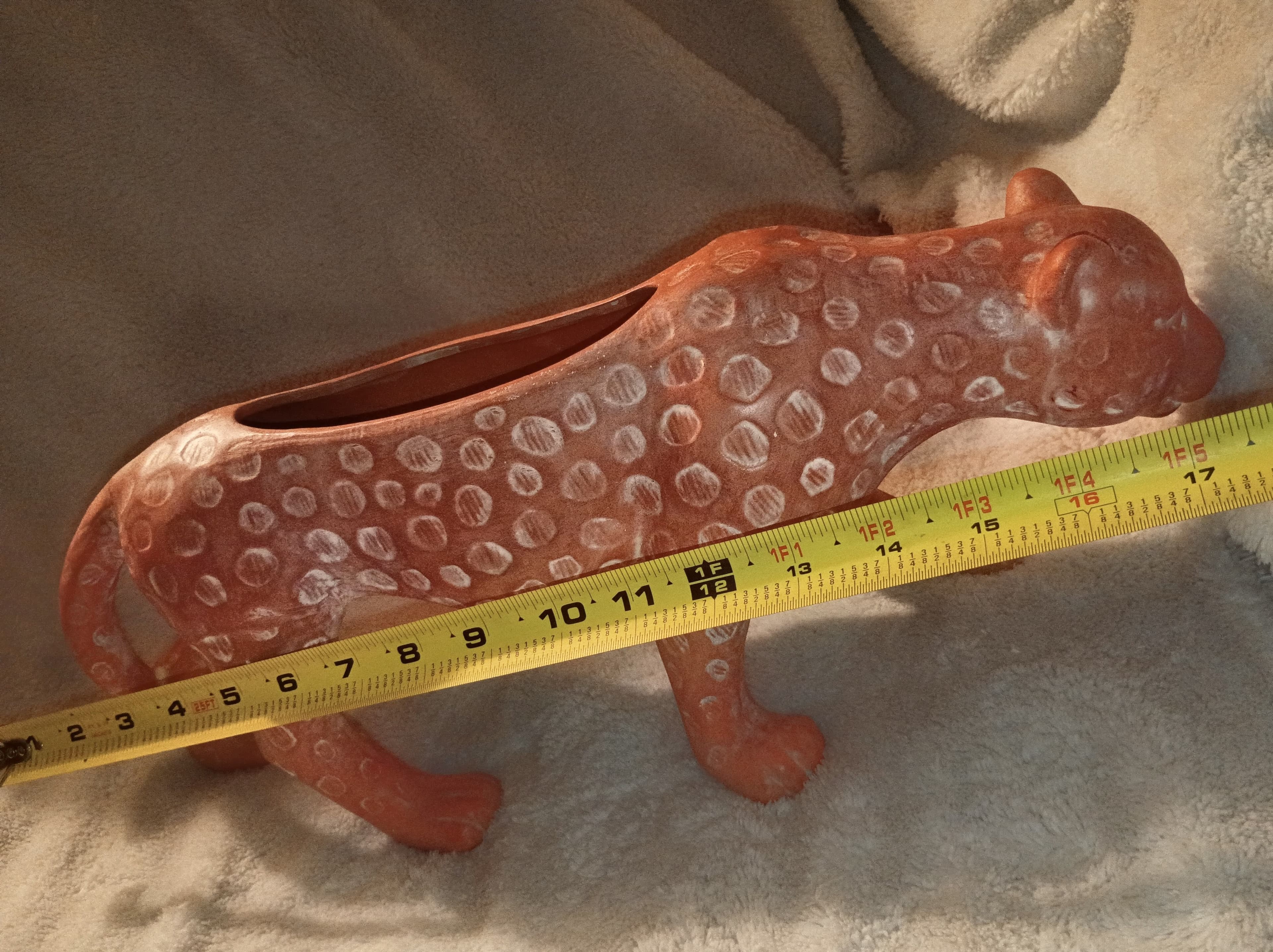 Handcrafted Ceramic Leopard Planter with White Accents - Thumbnail 7