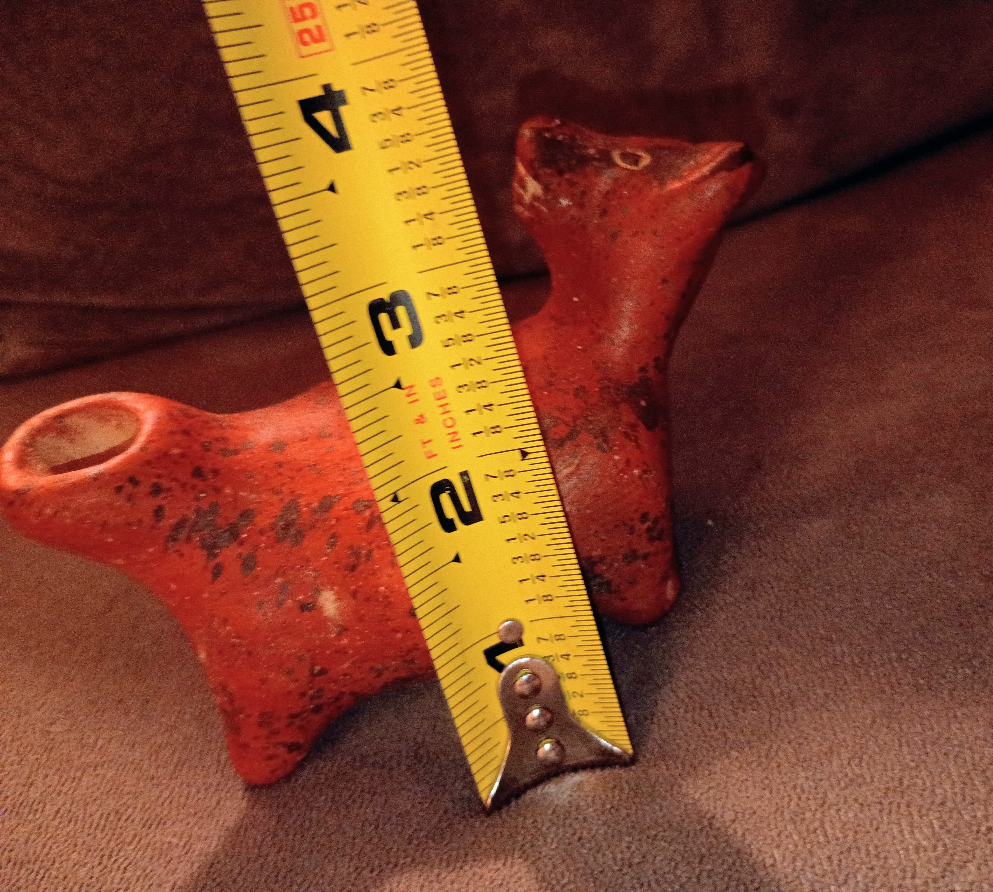 Vintage Red Clay Animal Figurine with Incised Details - Thumbnail 5
