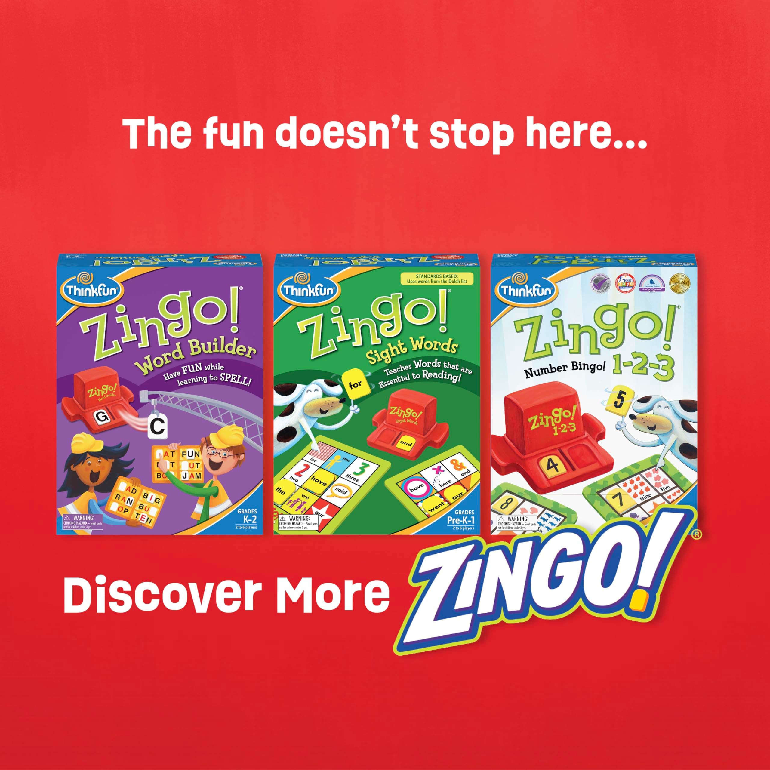 ThinkFun Zingo Bingo Award Winning Preschool Game for Pre-Readers and Early Read - Thumbnail 7