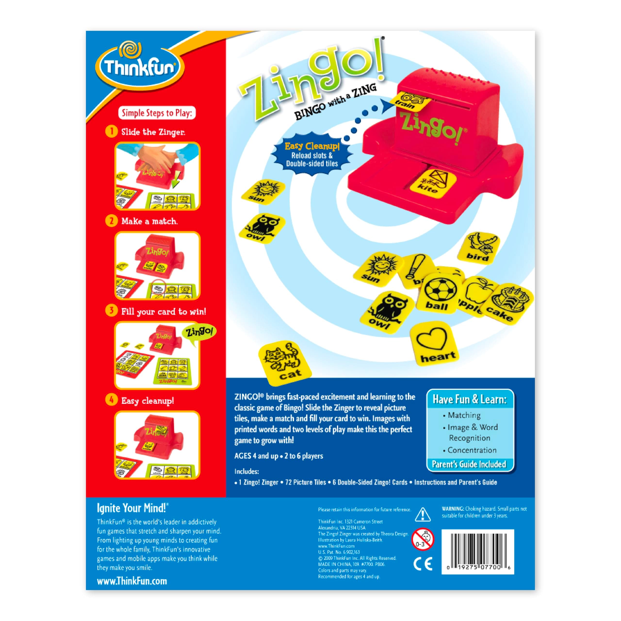 ThinkFun Zingo Bingo Award Winning Preschool Game for Pre-Readers and Early Read - Thumbnail 8