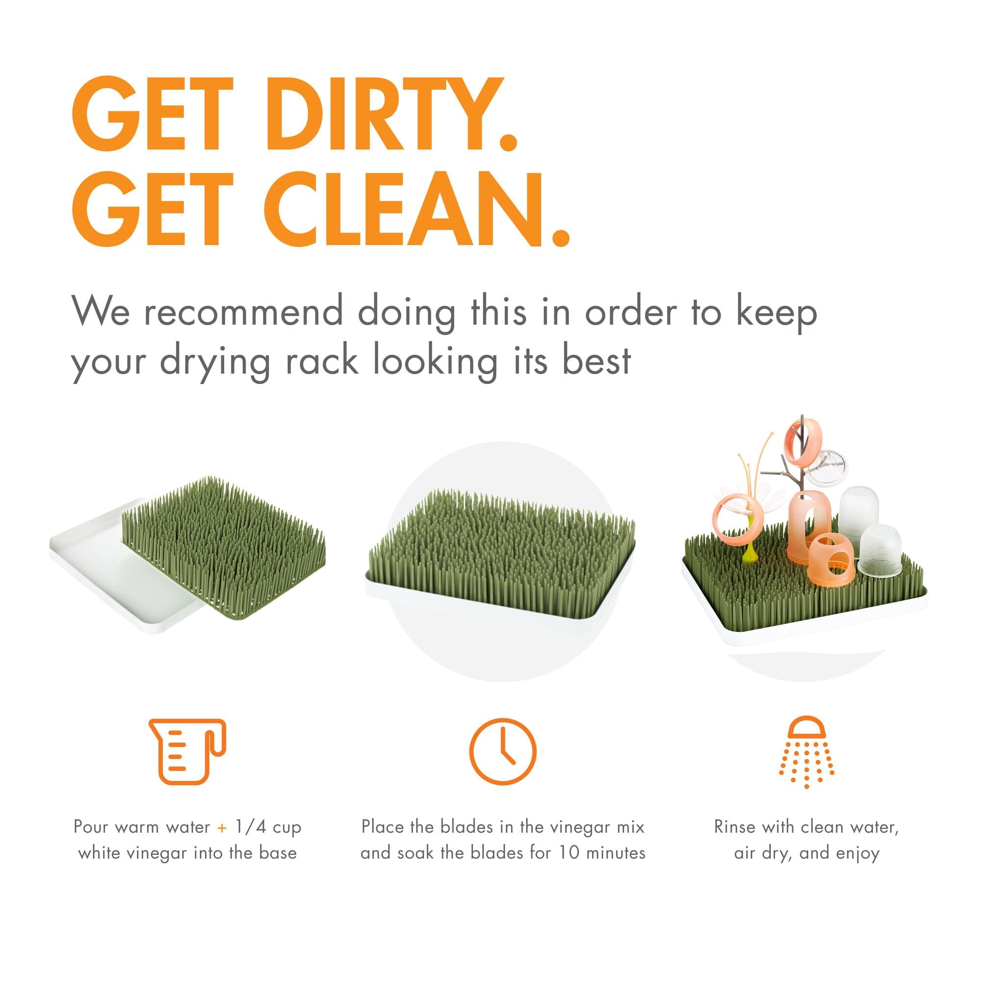 Boon Lawn Countertop Baby Bottle Drying Rack with Antimicrobial Tray - Baby Bott - Thumbnail 6