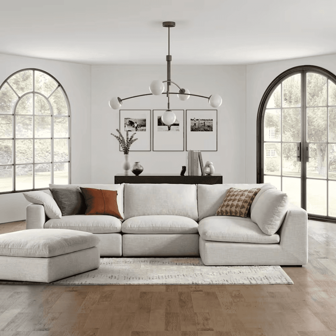 Castlery Dawson Chaise Sectional Sofa with Ottoman - Image 1