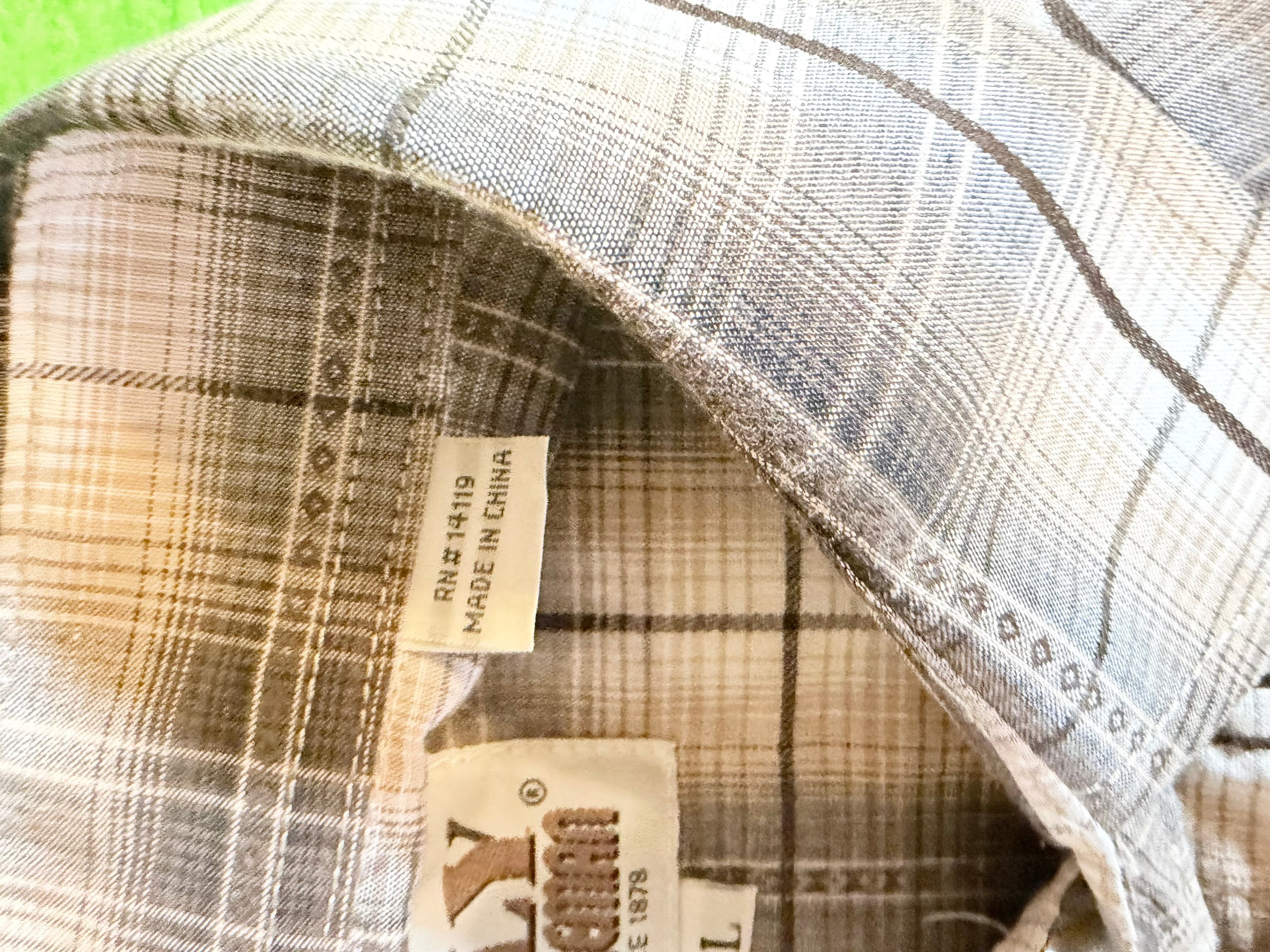 Ely Cattleman Plaid Western Shirt Size L Long Sleeve - Thumbnail 7