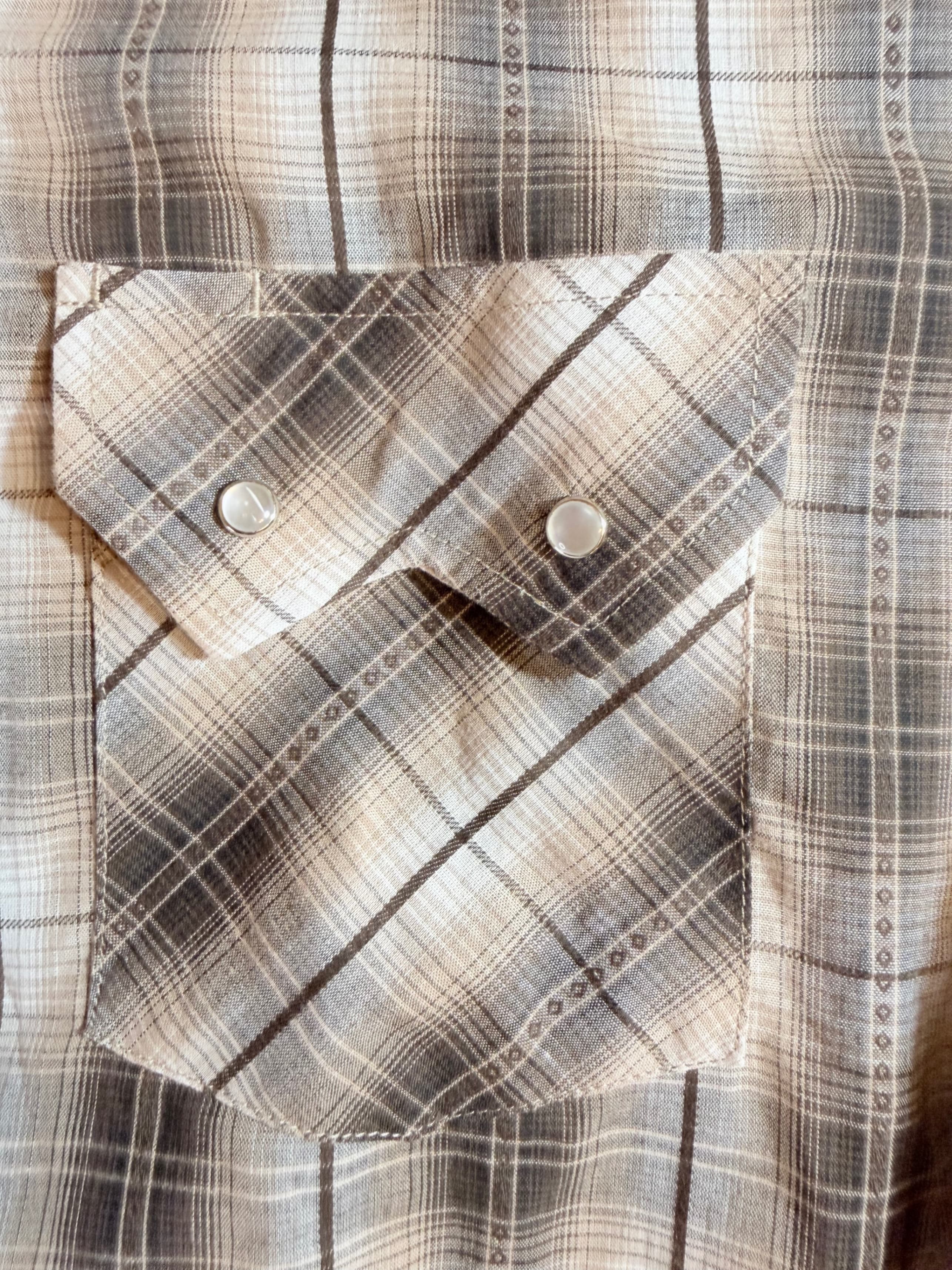 Ely Cattleman Plaid Western Shirt Size L Long Sleeve - Thumbnail 8