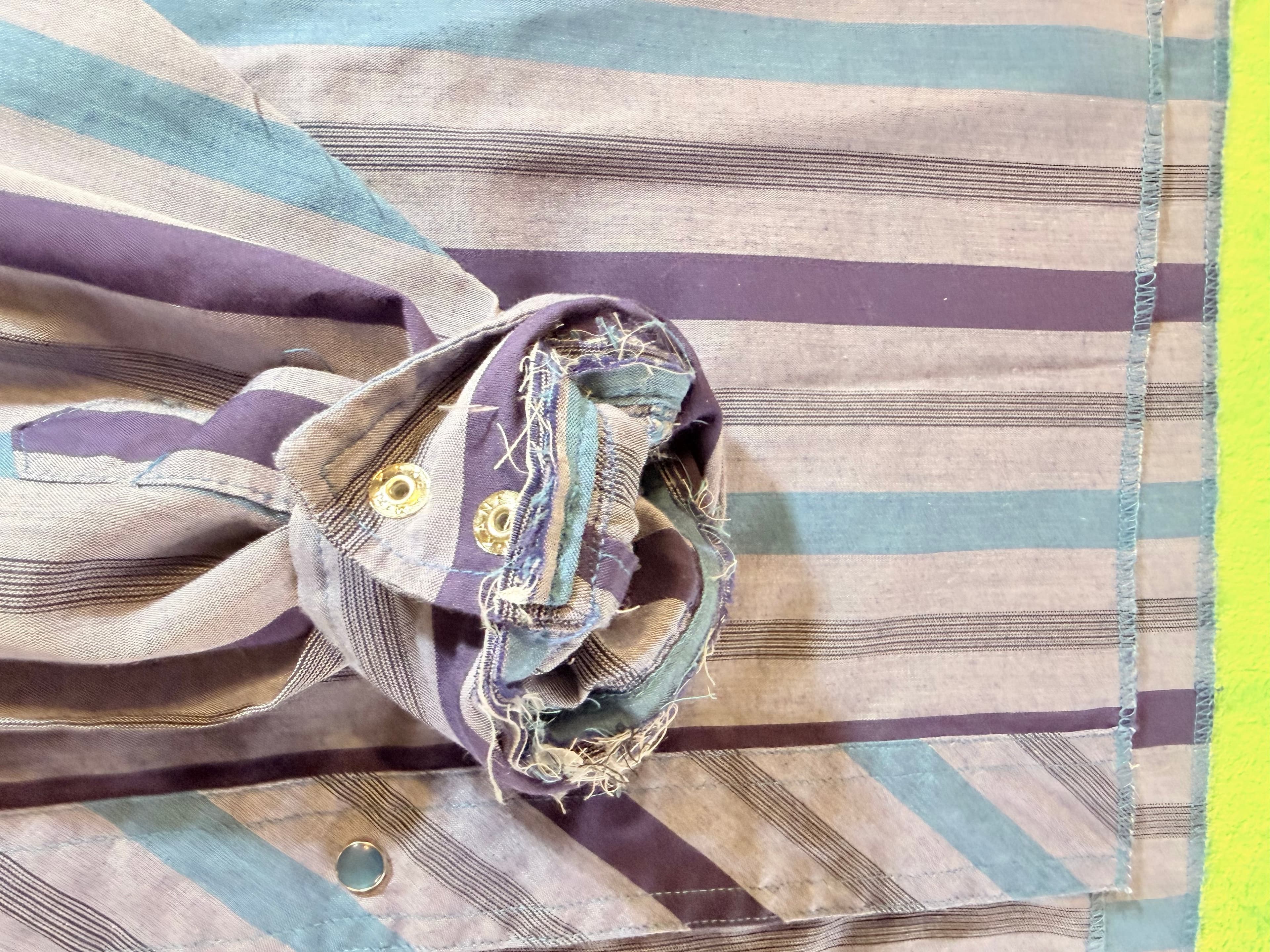 Rustler X Long Tails Striped Western Shirt Size 19 35 - Thumbnail 6