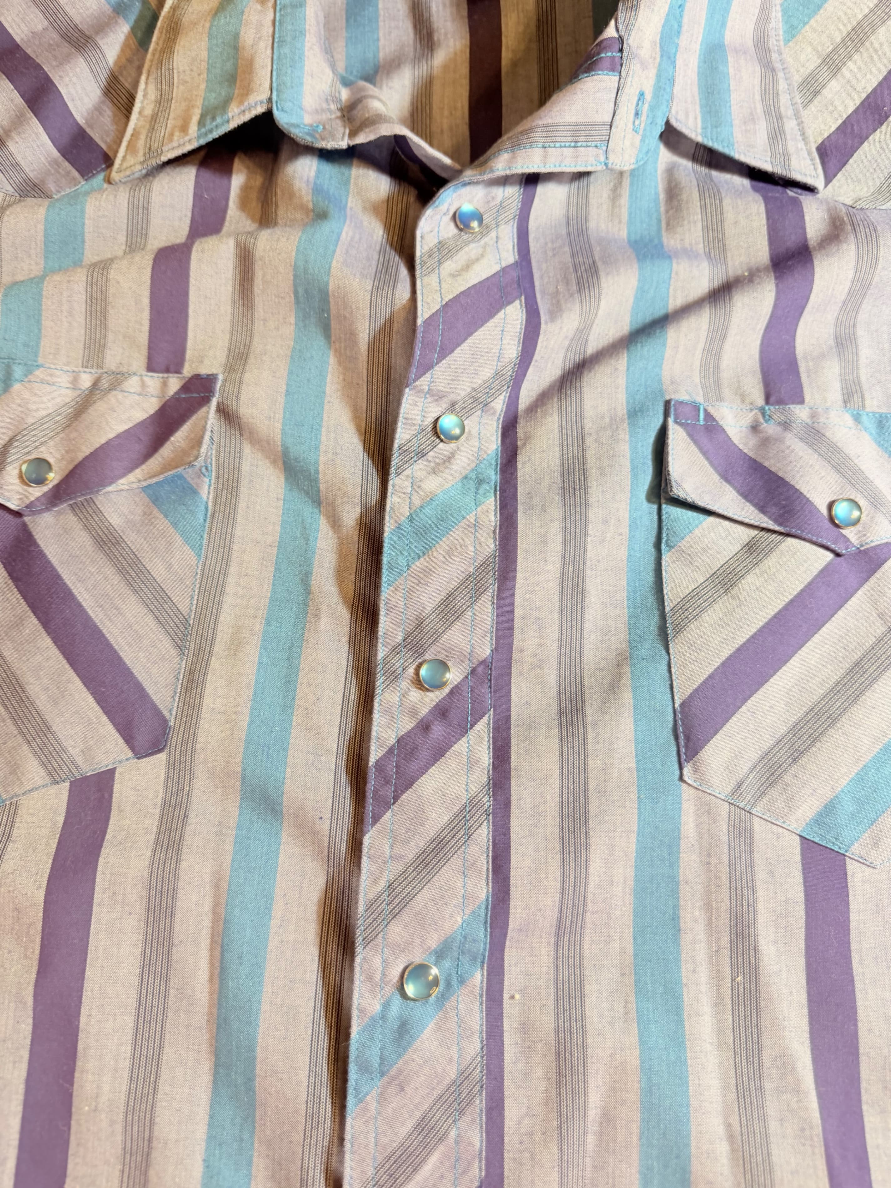 Rustler X Long Tails Striped Western Shirt Size 19 35 - Thumbnail 4