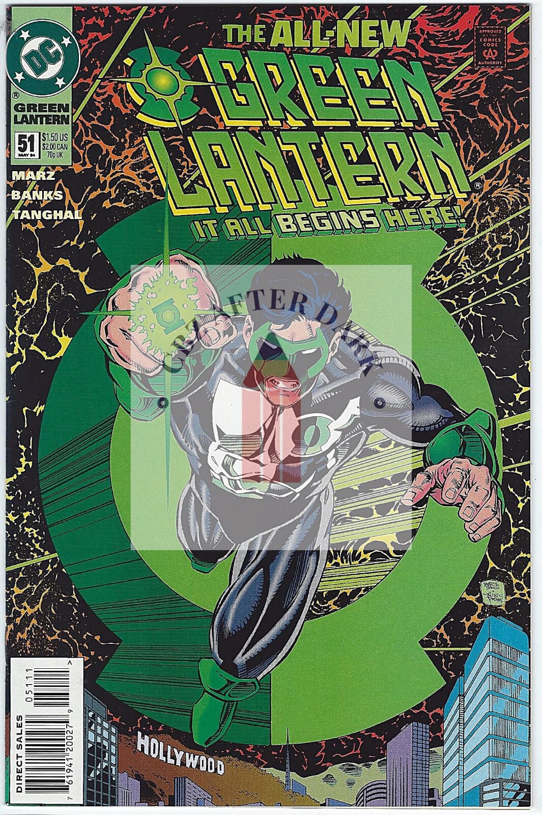 Green Lantern, Vol. 3 #51A - 9.6 NM + DC Comics - 1st cover app. Kyle Rayner - Image 1