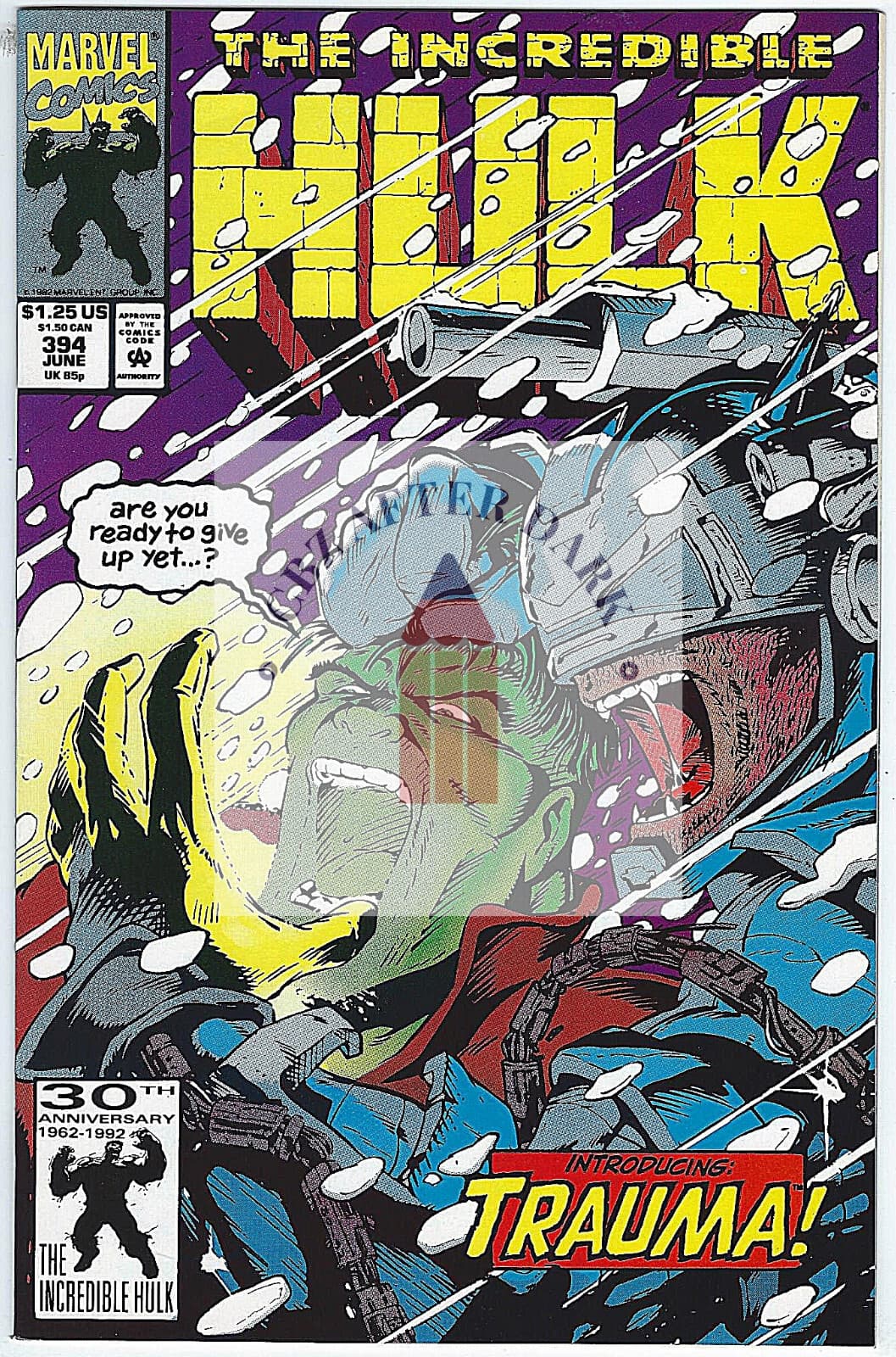 Incredible Hulk, Vol. 1 #394B - 9.6 NM + 1992 - 1st app. of Trauma - Image 1