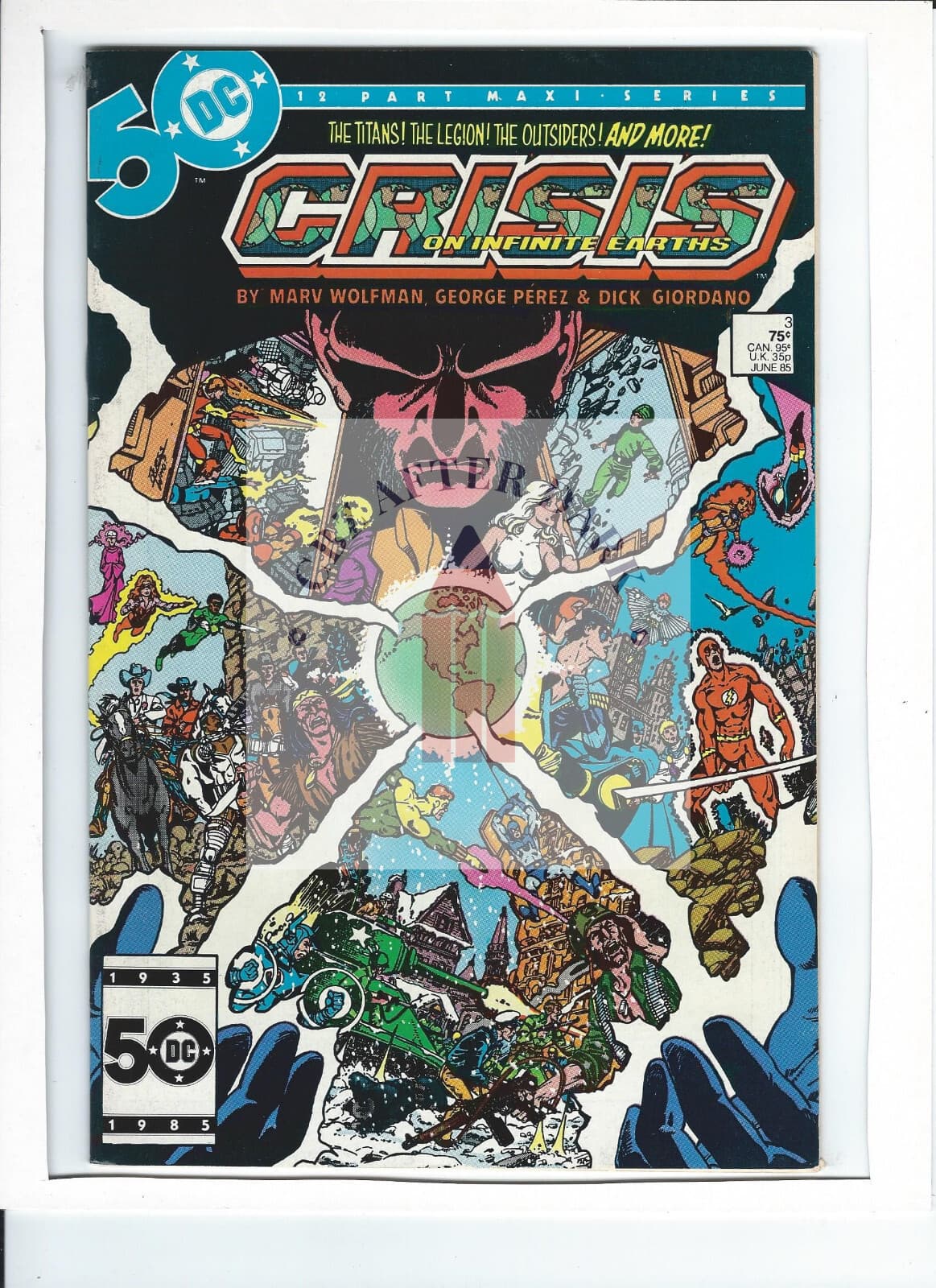 Crisis On Infinite Earths #3A - 7.5 Very Fine - 2nd cameo app. Anti-Monitor - Image 1