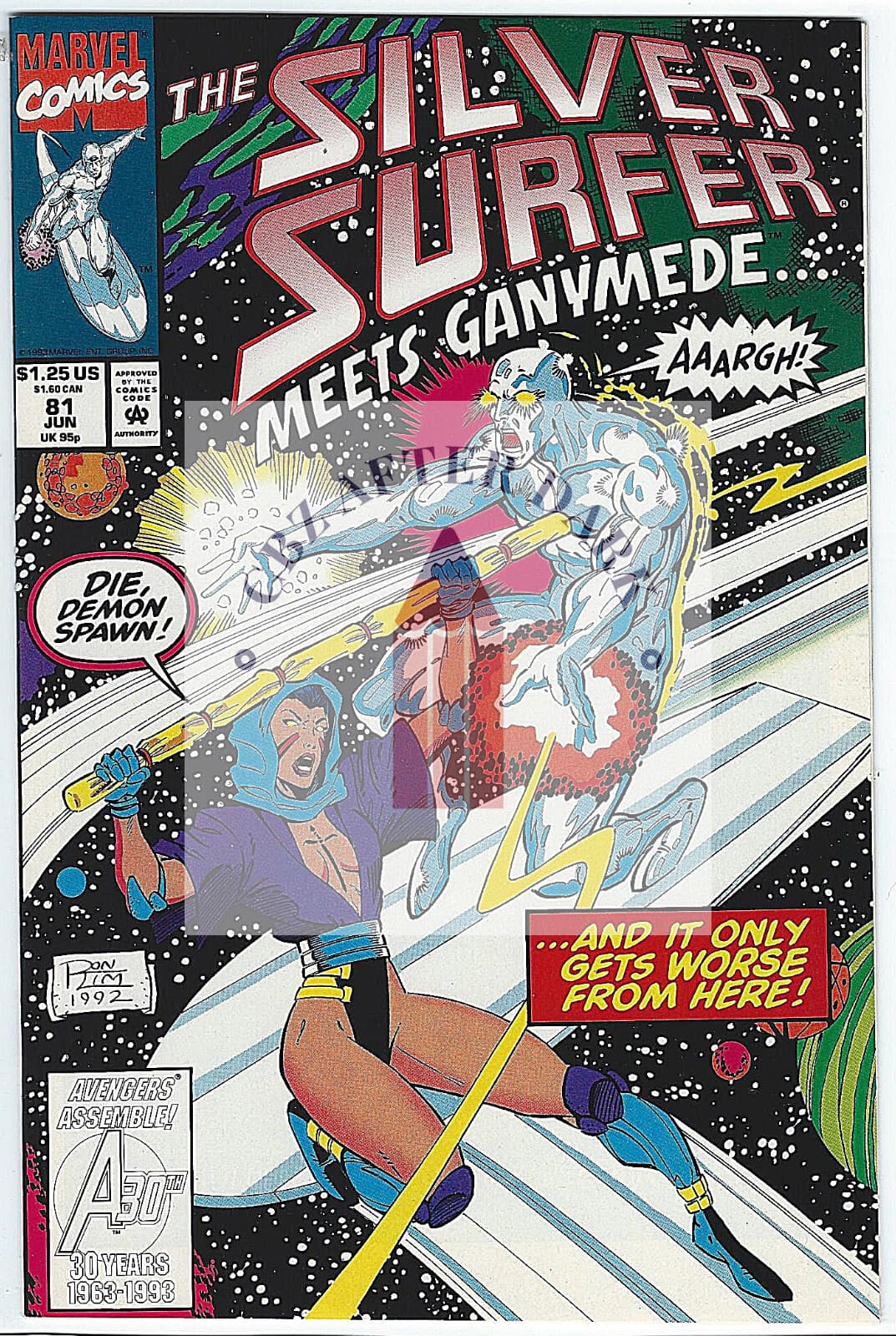 Silver Surfer, Vol. 3 #81A - 9.6 Near Mint + 1993 1st cameo app. Tyrant - Image 1