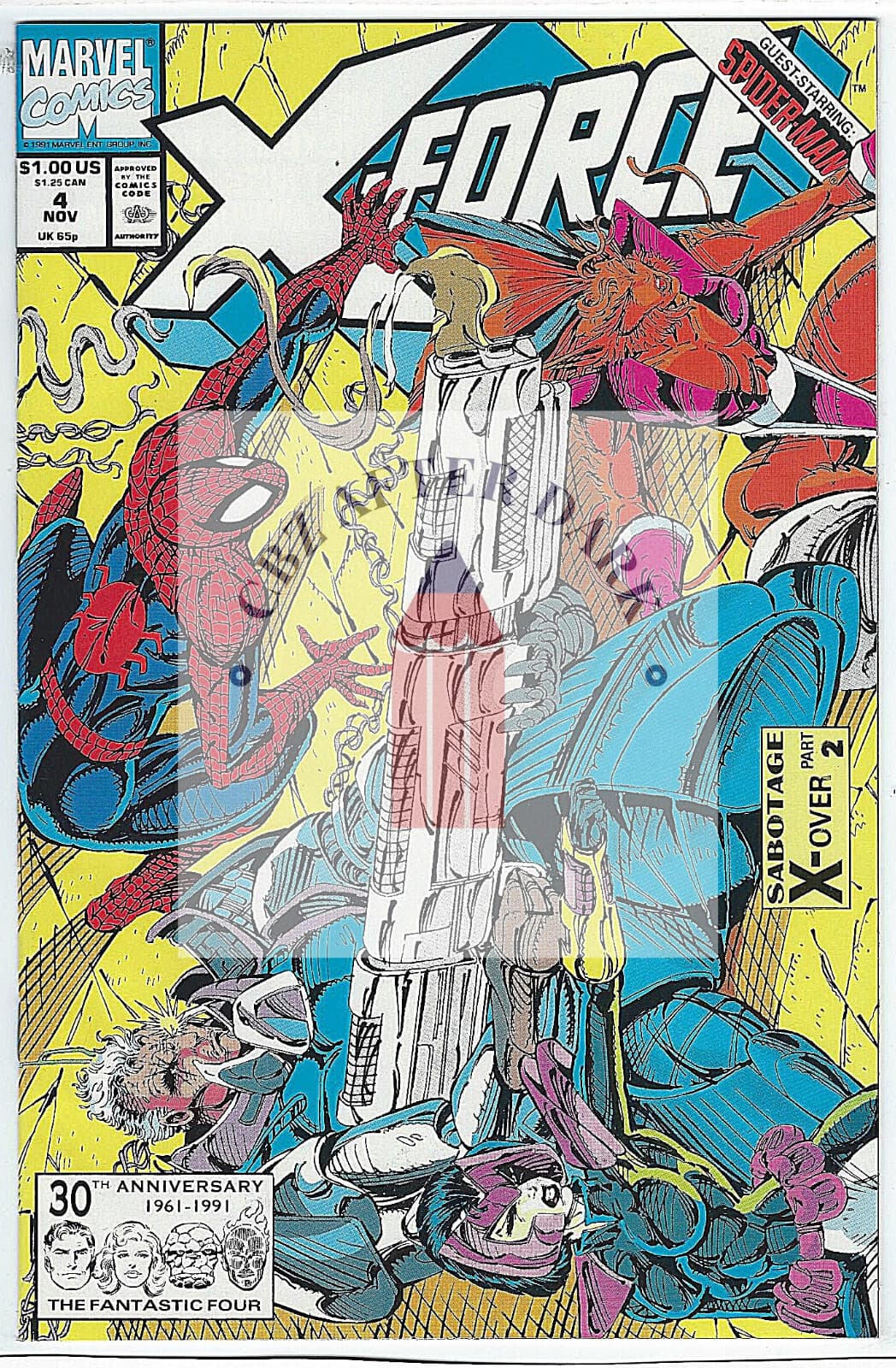 X-Force, Vol. 1 #4A - 9.6 Near Mint + Marvel Comics - 1991 - 3rd app. Deadpool - Image 1