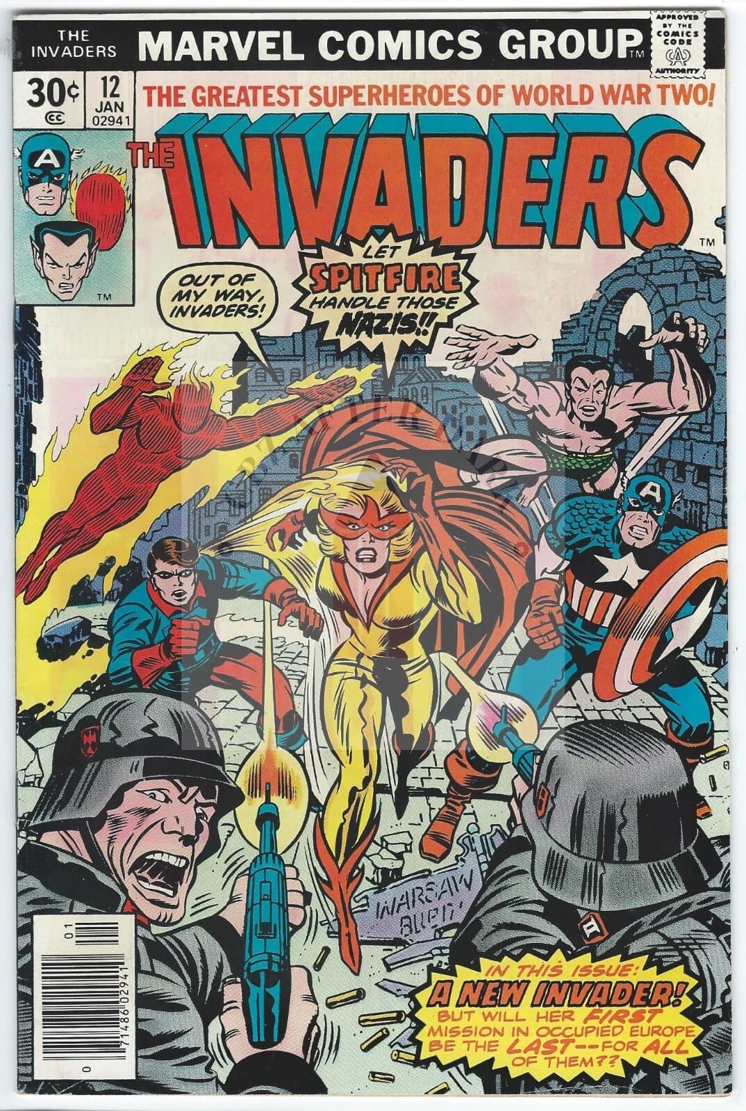 Invaders, Vol. 1 - #12A - 6.0 Fine - 1977 - 1st app. Spitfire - Image 1