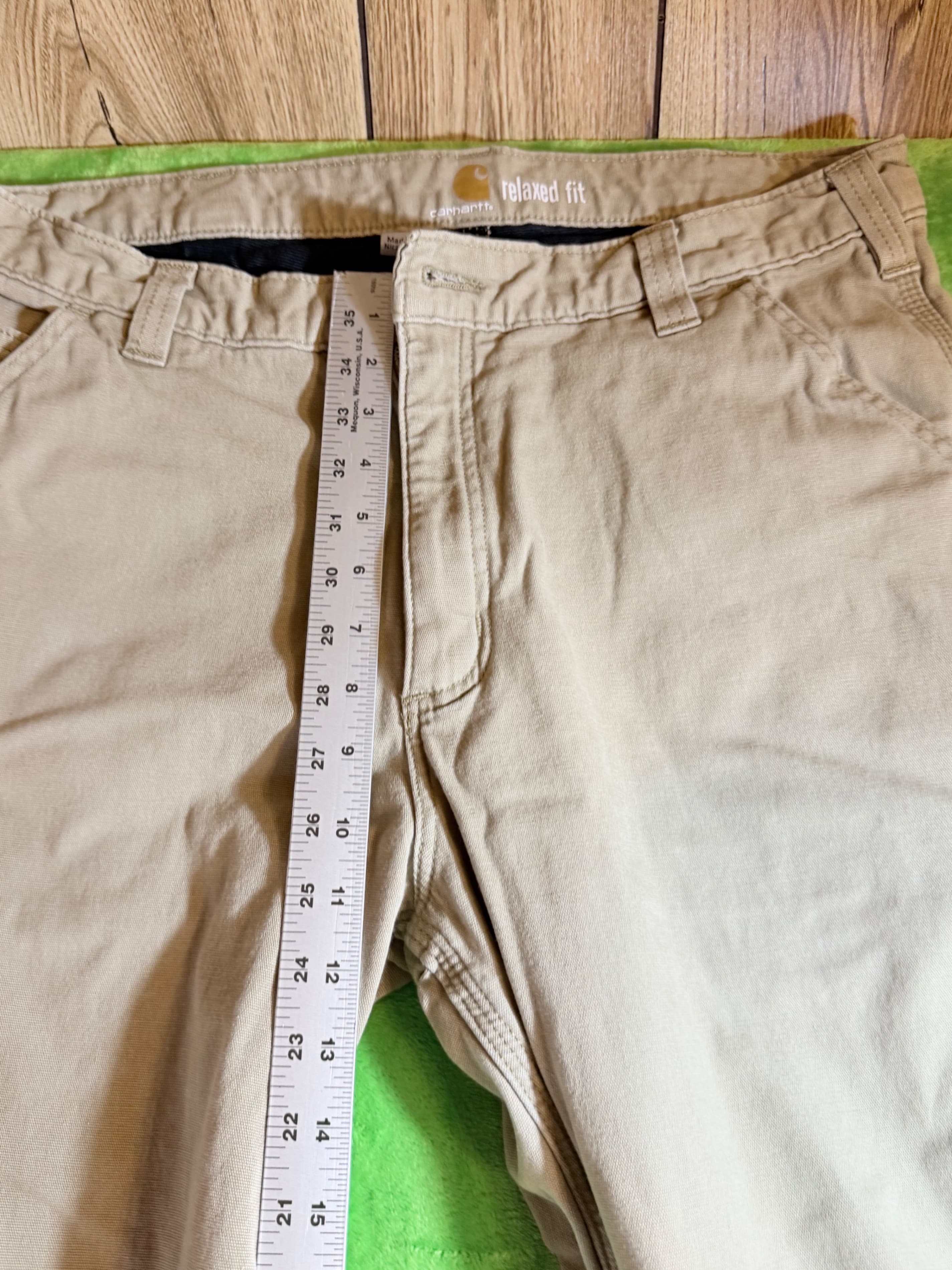 Carhartt Relaxed Fit 36x34 Khaki Pants Made in Nicaragua - Thumbnail 8