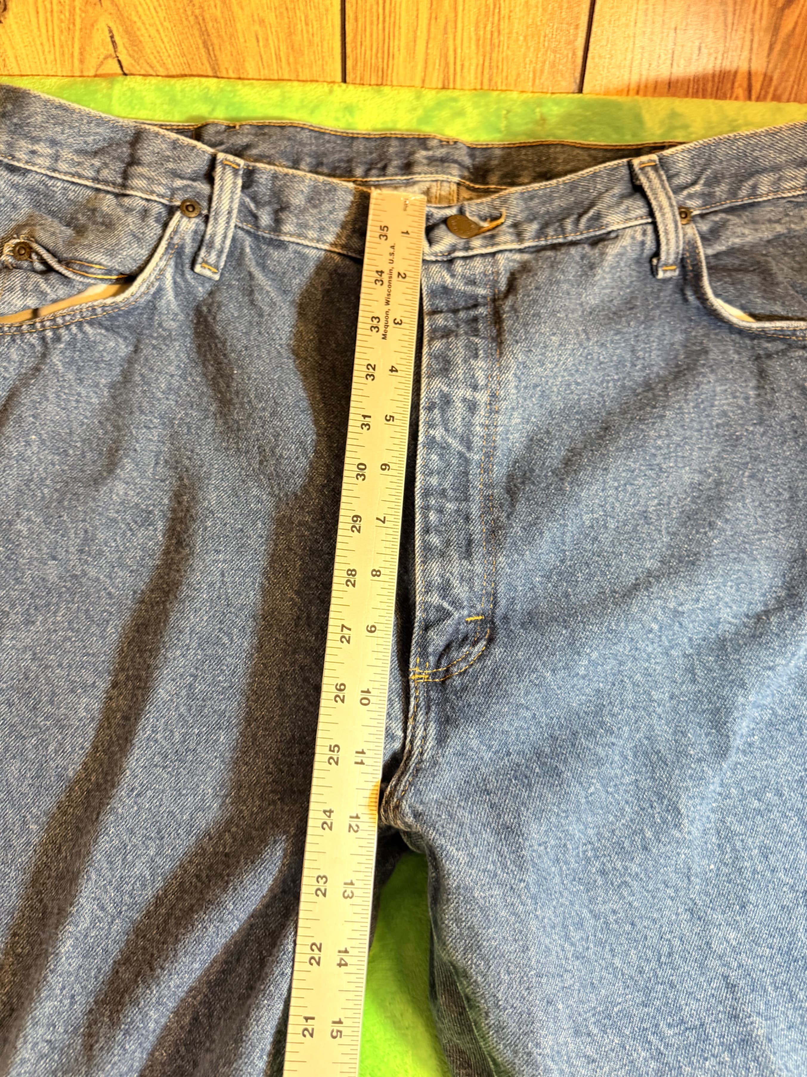 Wrangler Jeans 40x30 Light Wash Denim Made in Mexico - Thumbnail 5