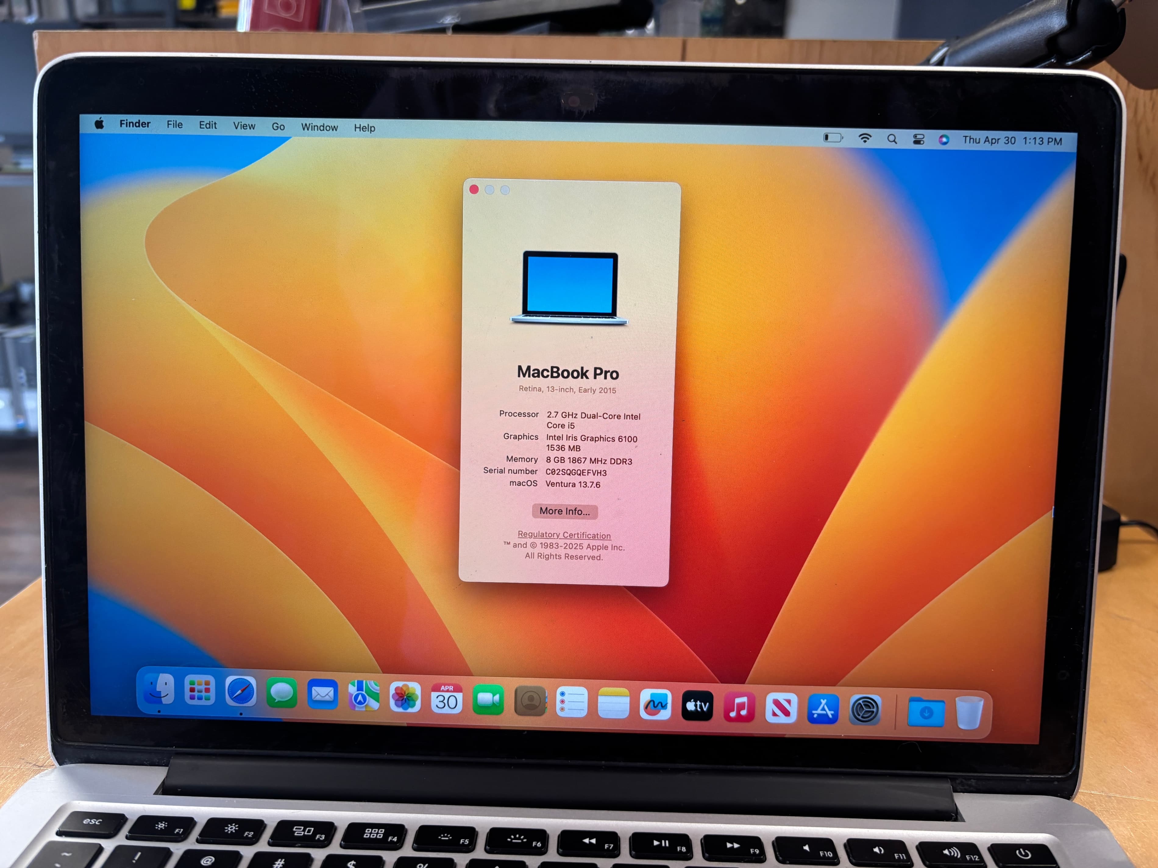 Apple MacBook A1502 13-inch 6GB RAM 128GB SSD - Thumbnail 3