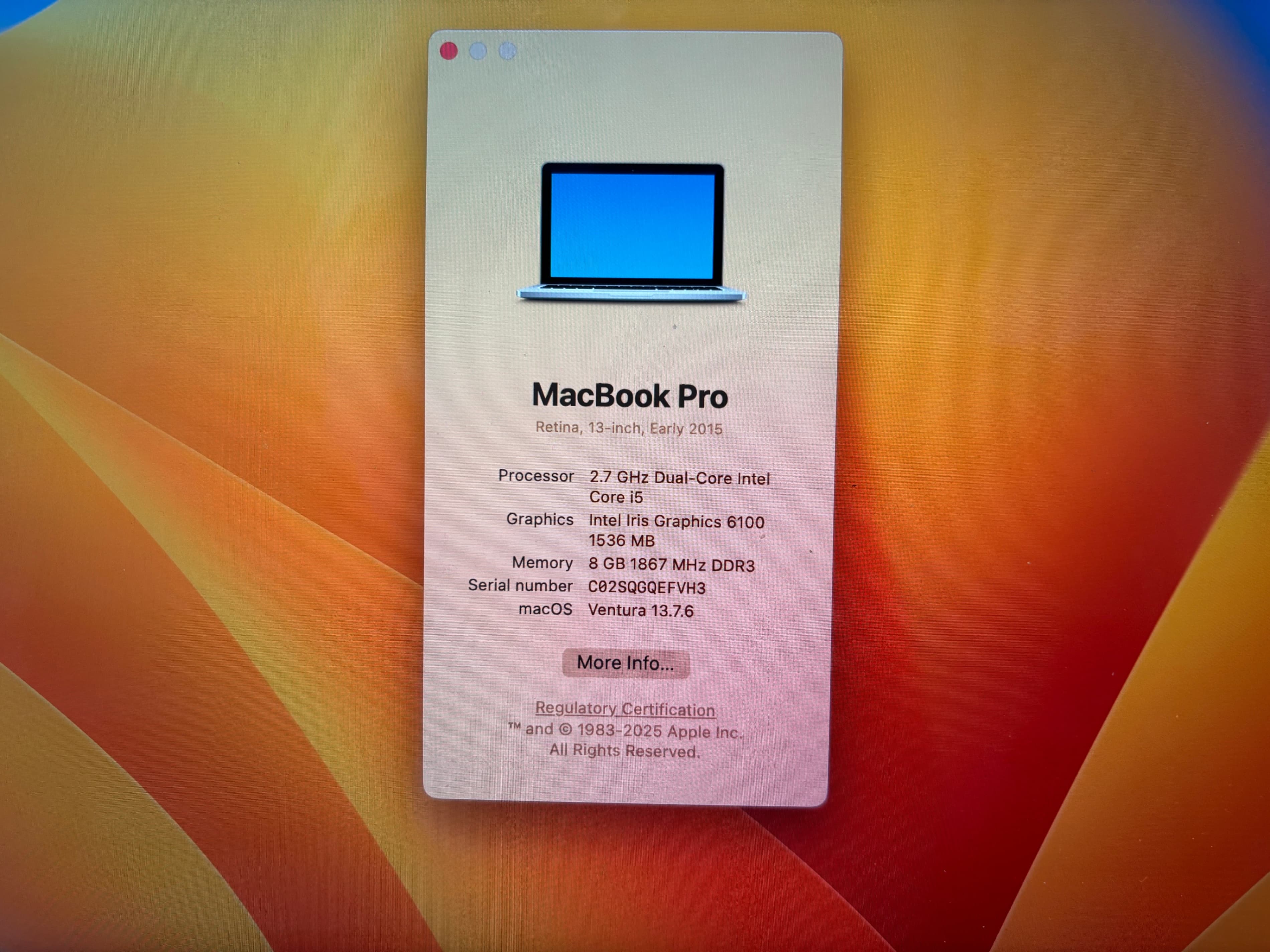 Apple MacBook A1502 13-inch 6GB RAM 128GB SSD - Thumbnail 4