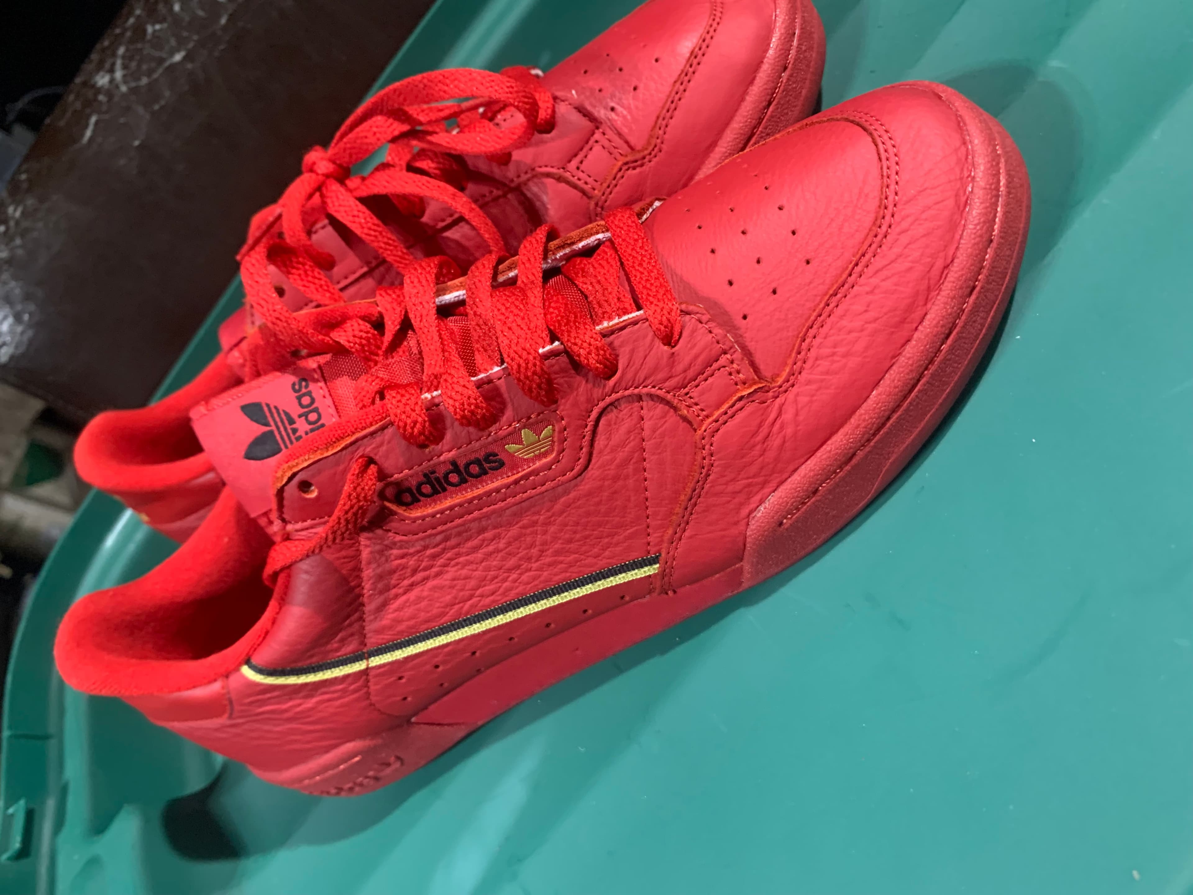 Adidas Continental 80 Red Leather Sneakers - Image 1