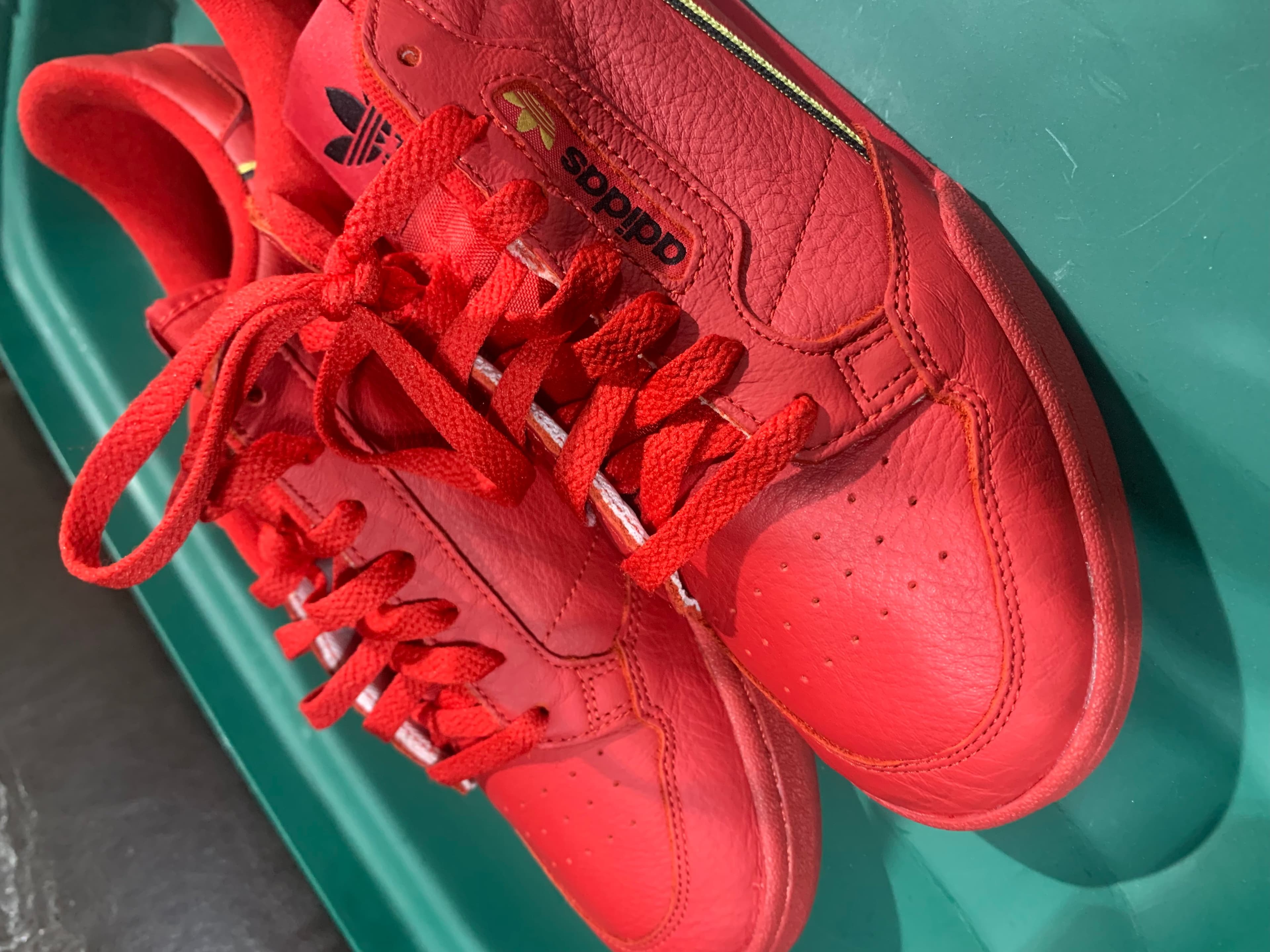 Adidas Continental 80 Red Leather Sneakers - Thumbnail 3