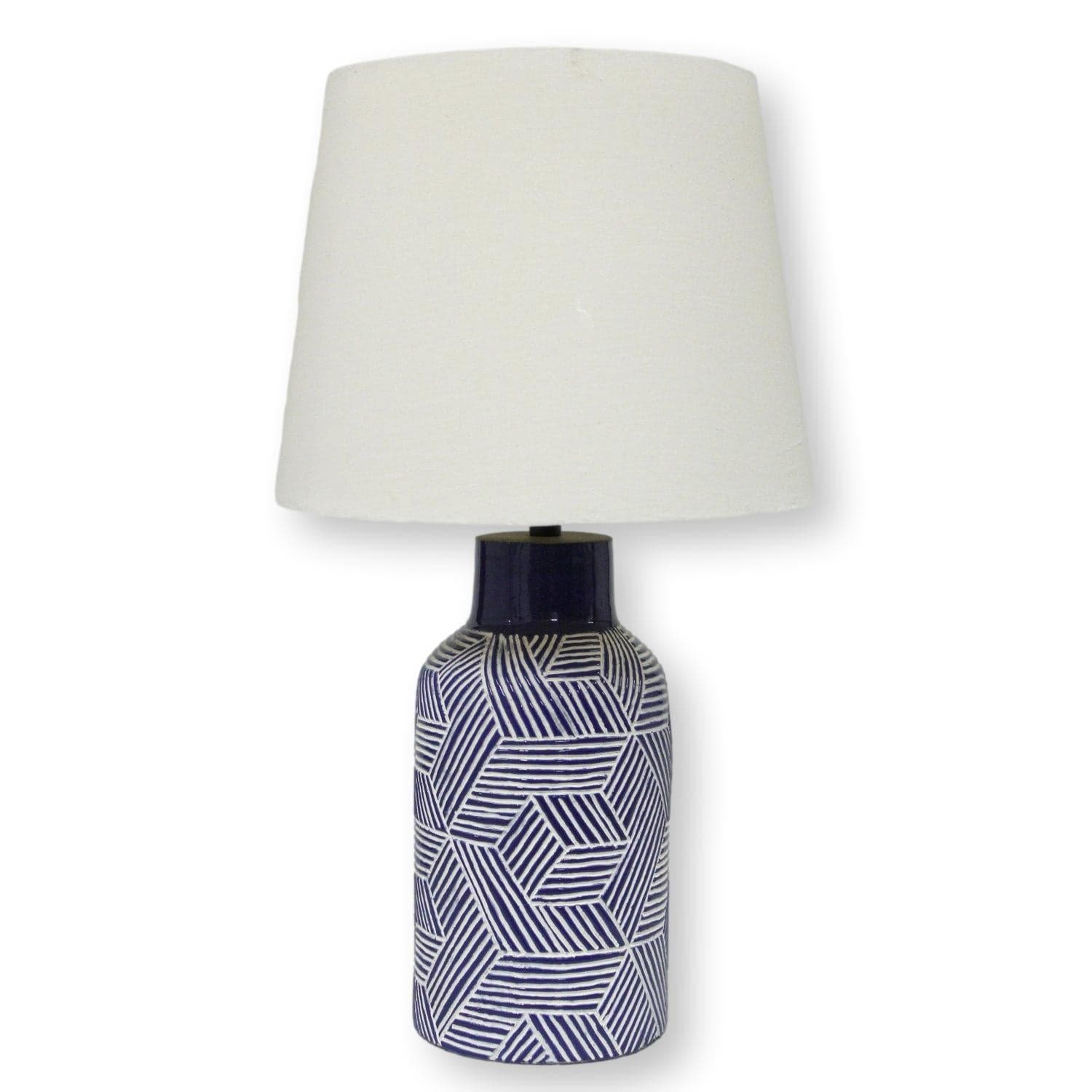CB2 Ceramic Blue & White Table Lamp - Image 1