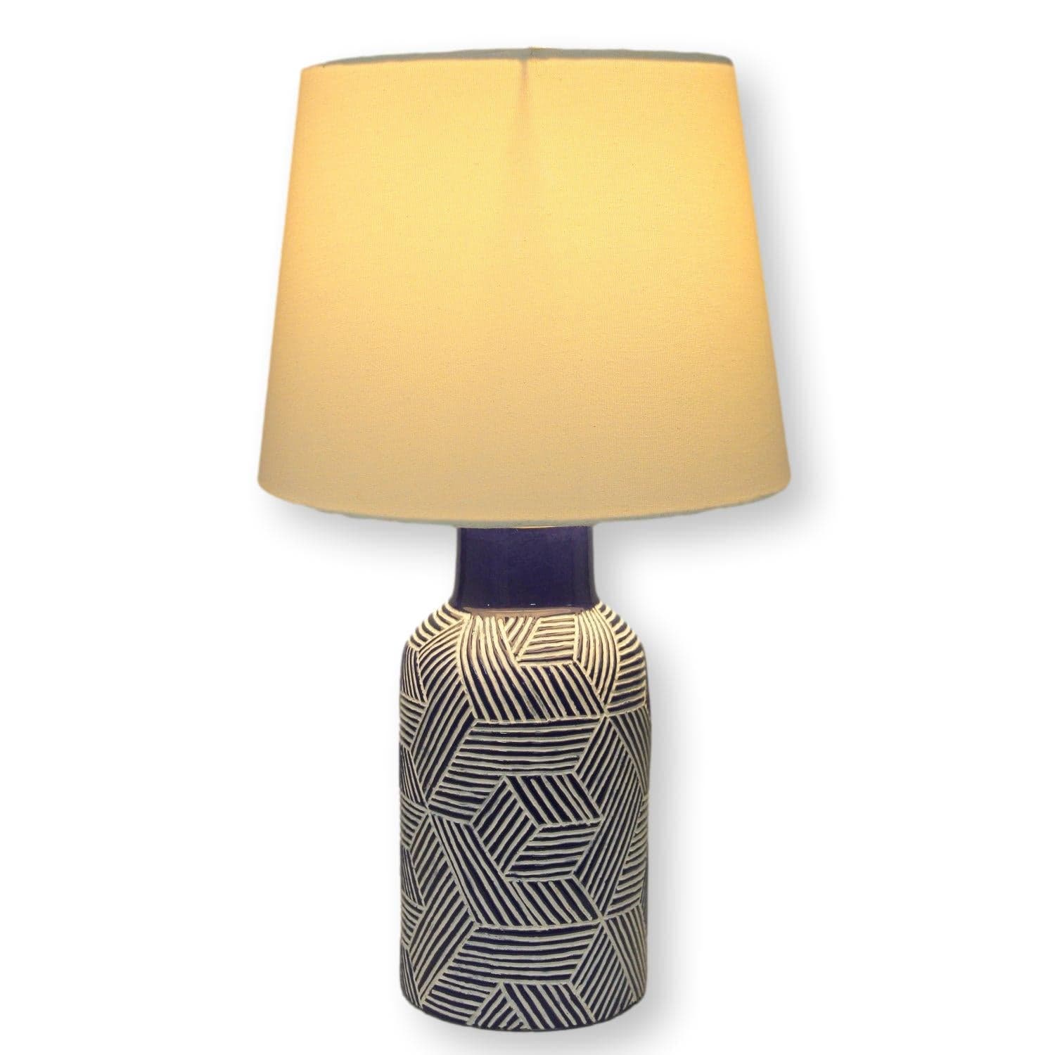 CB2 Ceramic Blue & White Table Lamp - Thumbnail 2