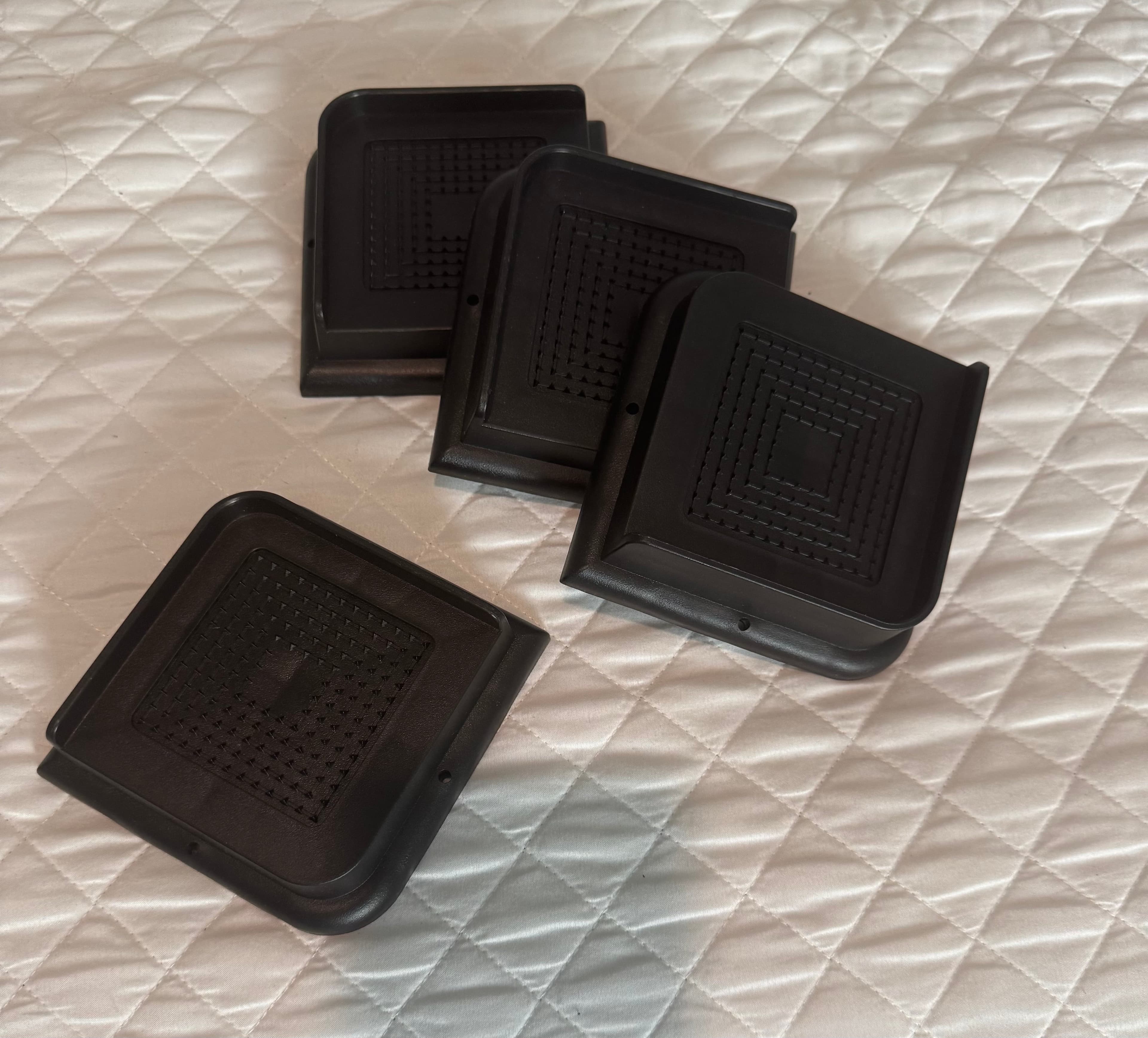 Black Plastic Furniture Leg Protector Risers Set of 4 - Image 1