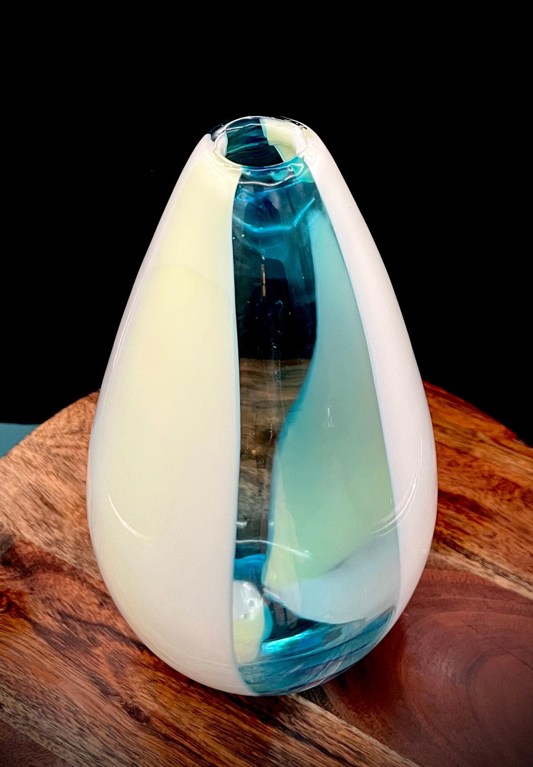 Large Murano Sommerso Glass Vase | Attributed Gino Cenedese | Blue & Green - Thumbnail 4